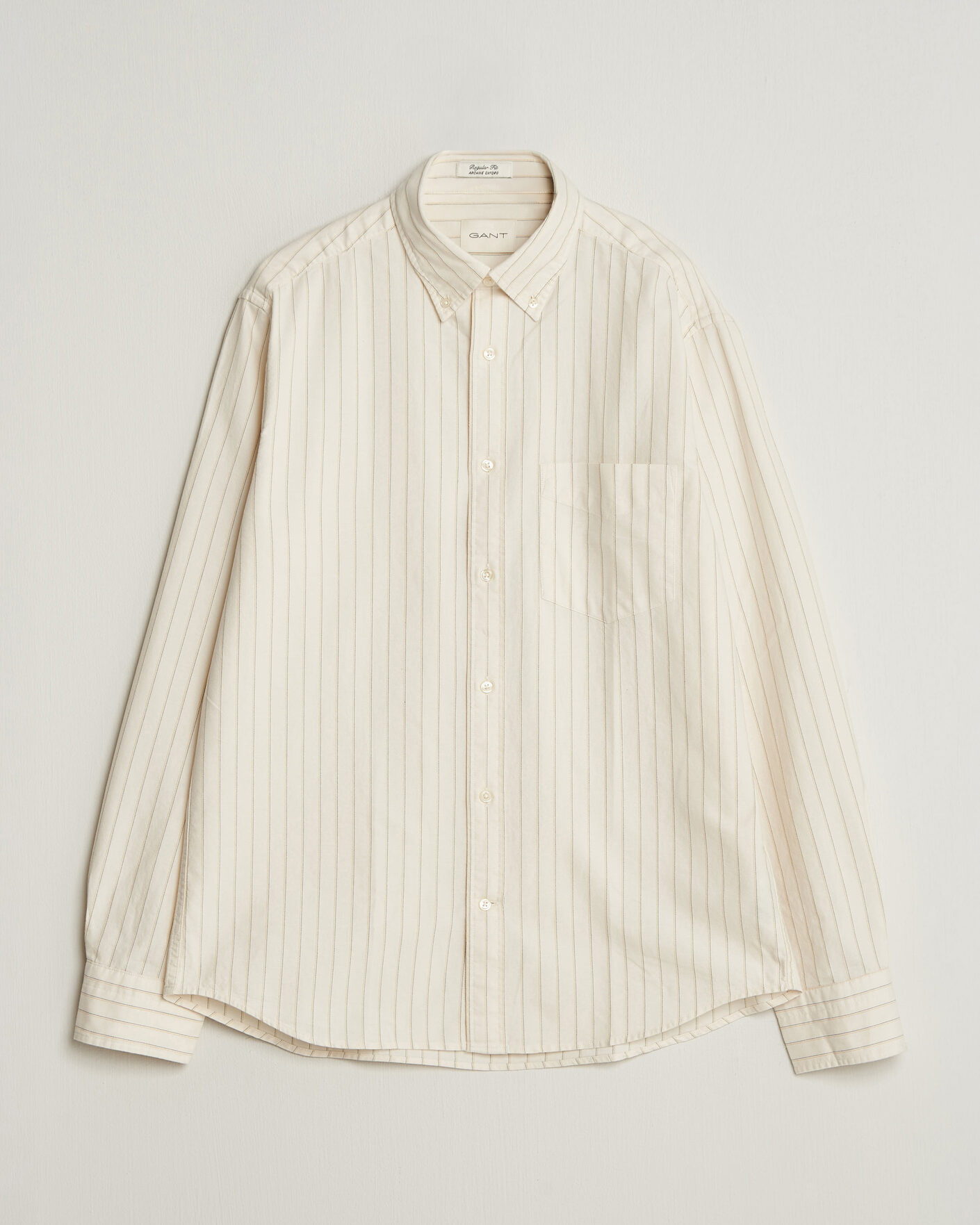 Men | Shirts | Gant | Regular Fit Archive Oxford Striped Shirt Cream
