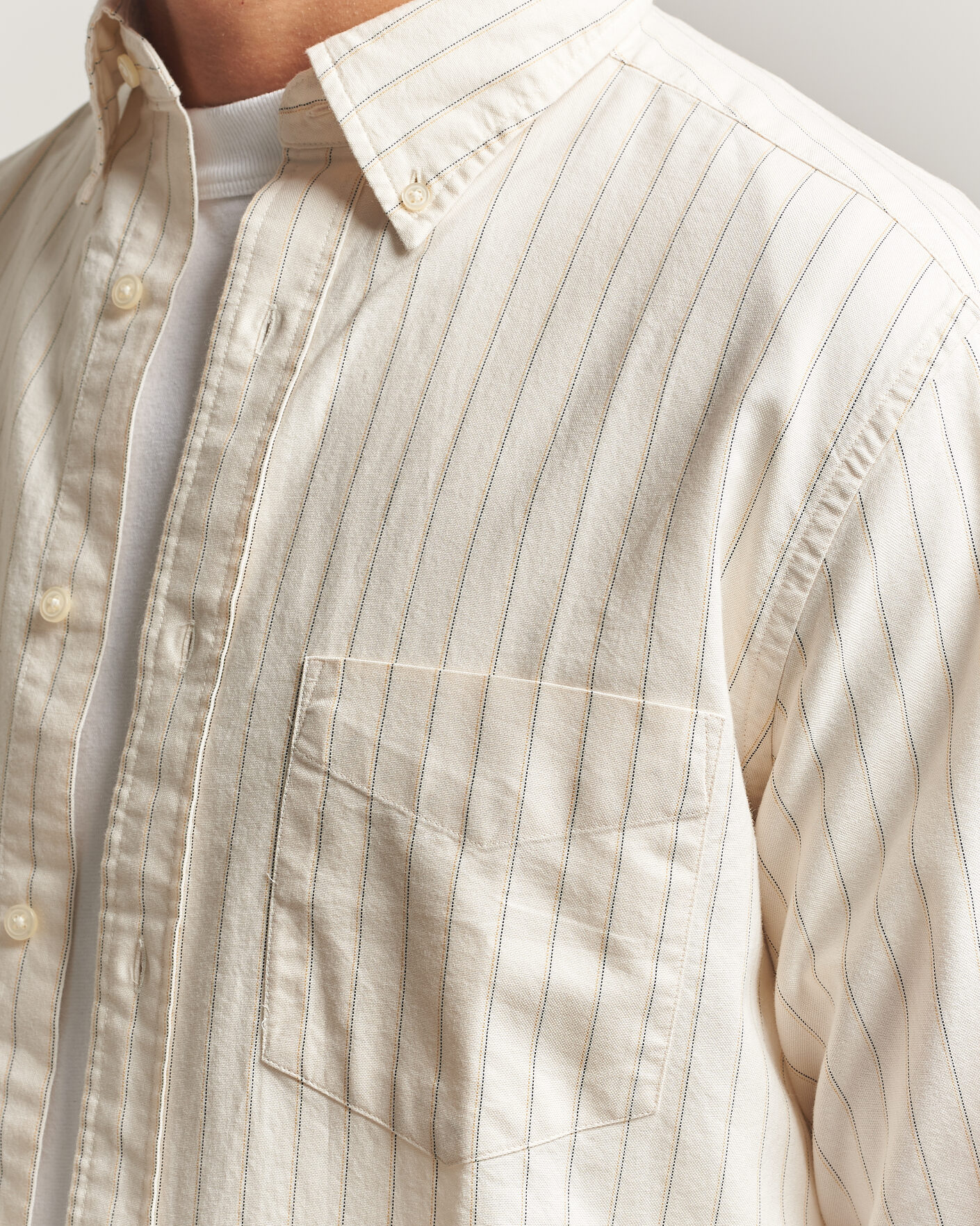 Men | Shirts | Gant | Regular Fit Archive Oxford Striped Shirt Cream