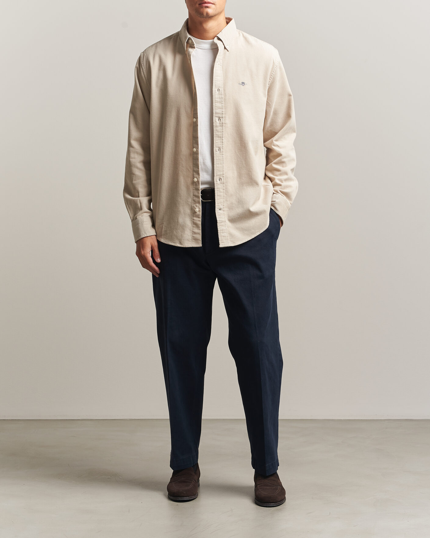 Men | Shirts | Gant | Regular Fit Corduroy Shirt Clay Beige