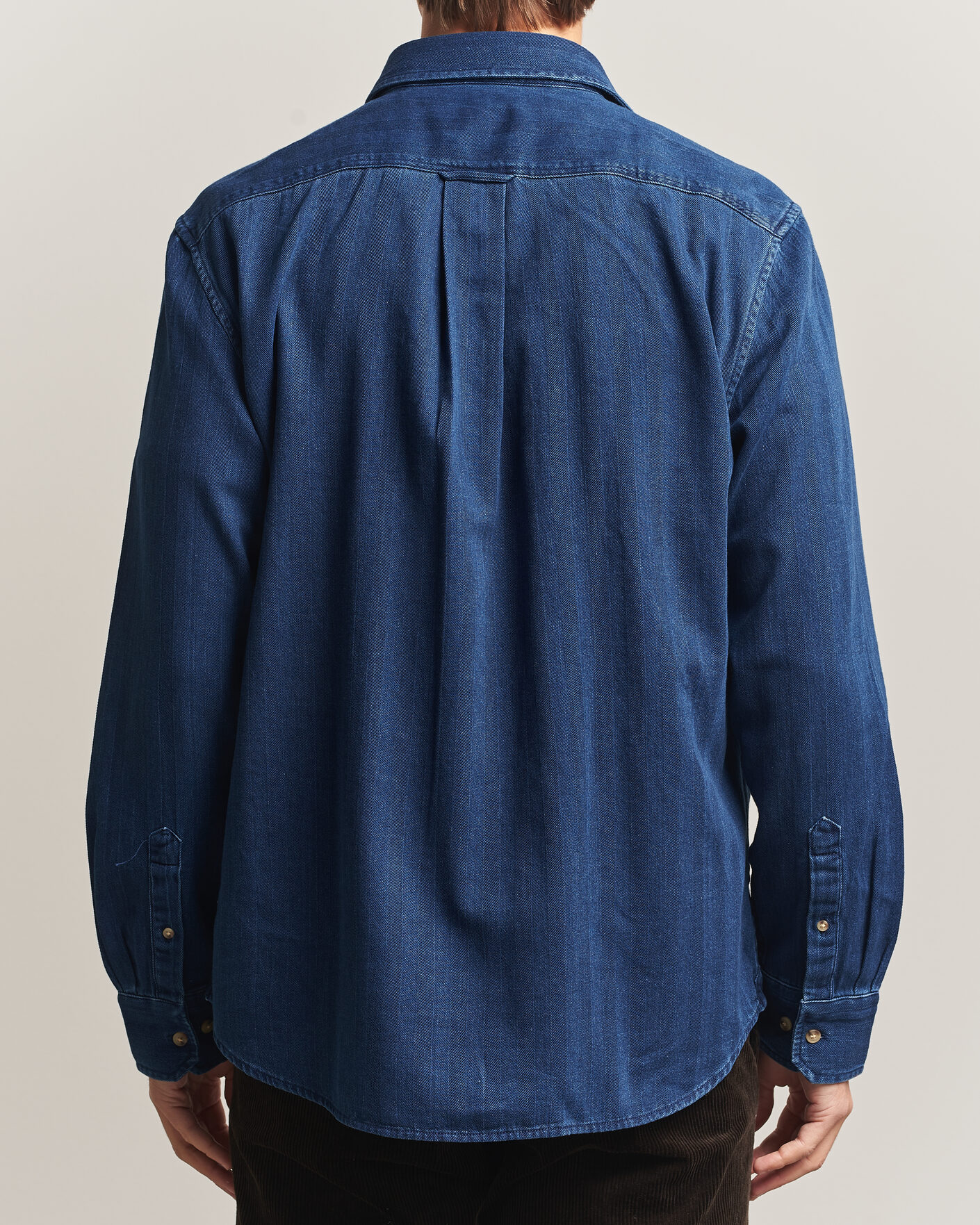 Men | Shirts | Gant | Regular Fit Indigo Herringbone Overshirt Mid Blue