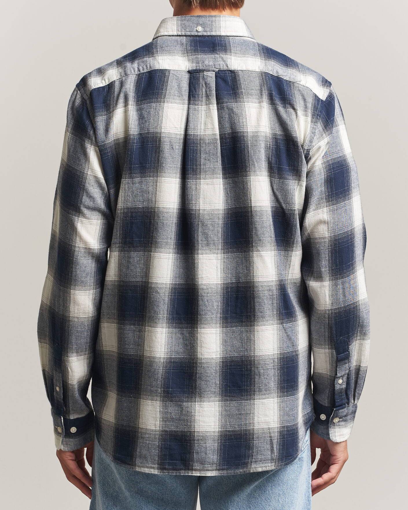 Men | Shirts | Gant | Regular Fit Windblown Flannel Checked Shirt Evening Blue