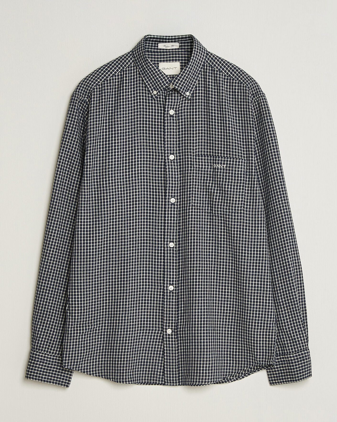 Men | Shirts | Gant | Regular Fit Windblown Flannel Checked Shirt Evening Blue