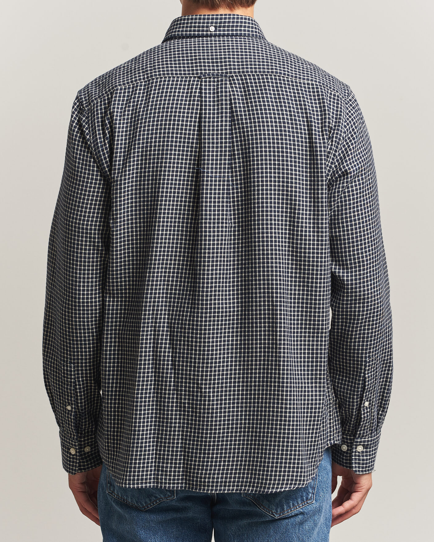 Men | Shirts | Gant | Regular Fit Windblown Flannel Checked Shirt Evening Blue