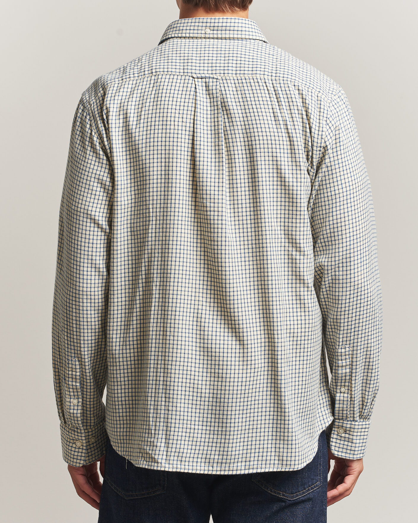 Men | Shirts | Gant | Regular Fit Windblown Flannel Checked Shirt Blue Horizon