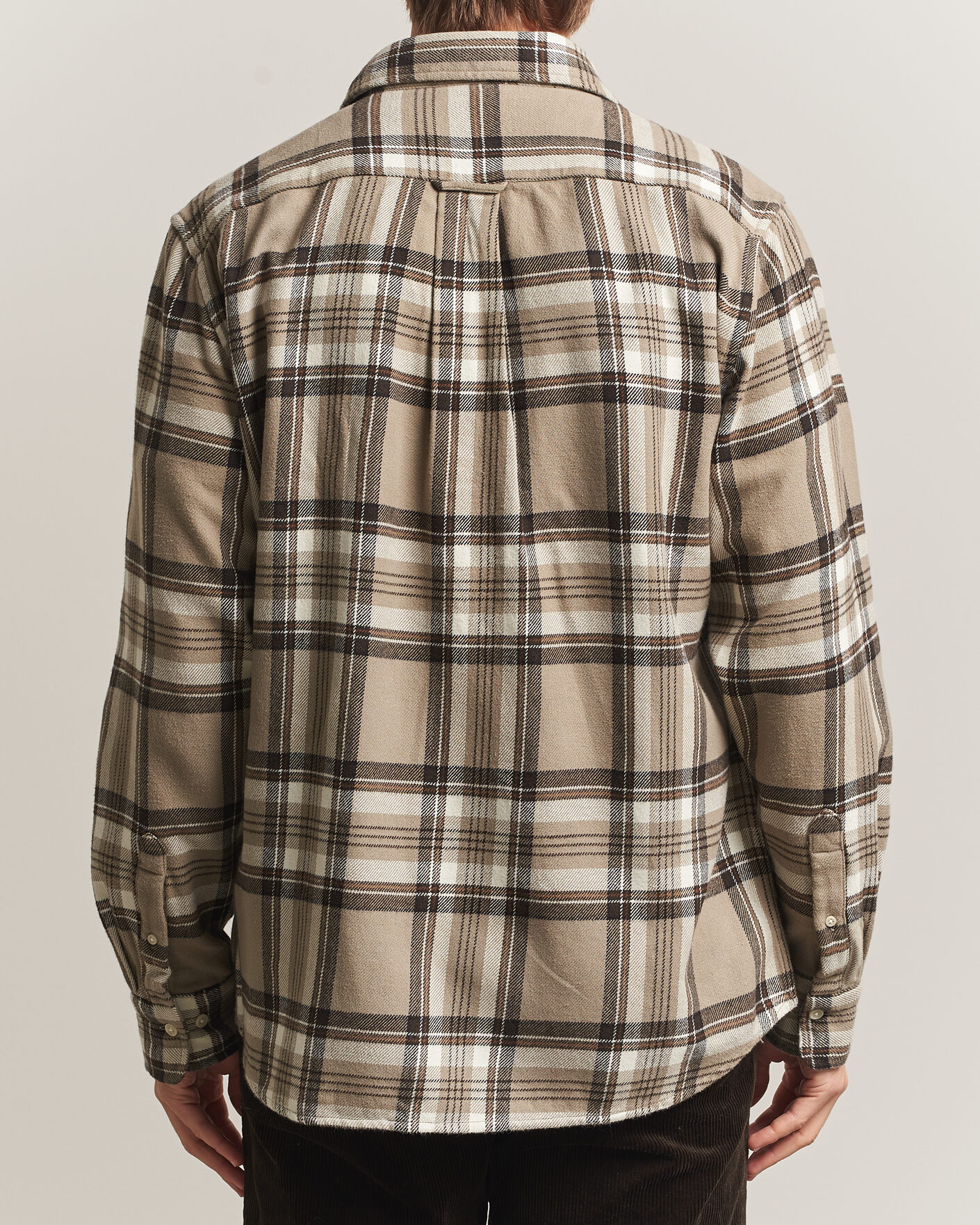 Men | Shirts | Gant | Regular Fit Flannel Checked Overshirt Mist Taupe