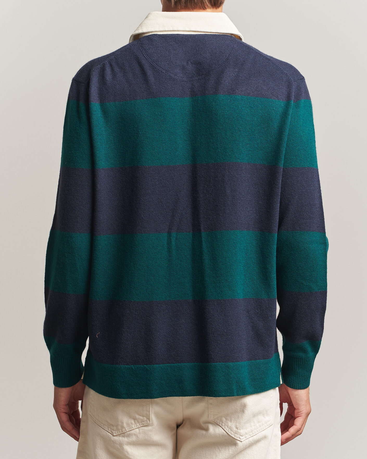 Men | Sweaters & Knitwear | Gant | Lambswool Barstriped Rugger Dark Emerald