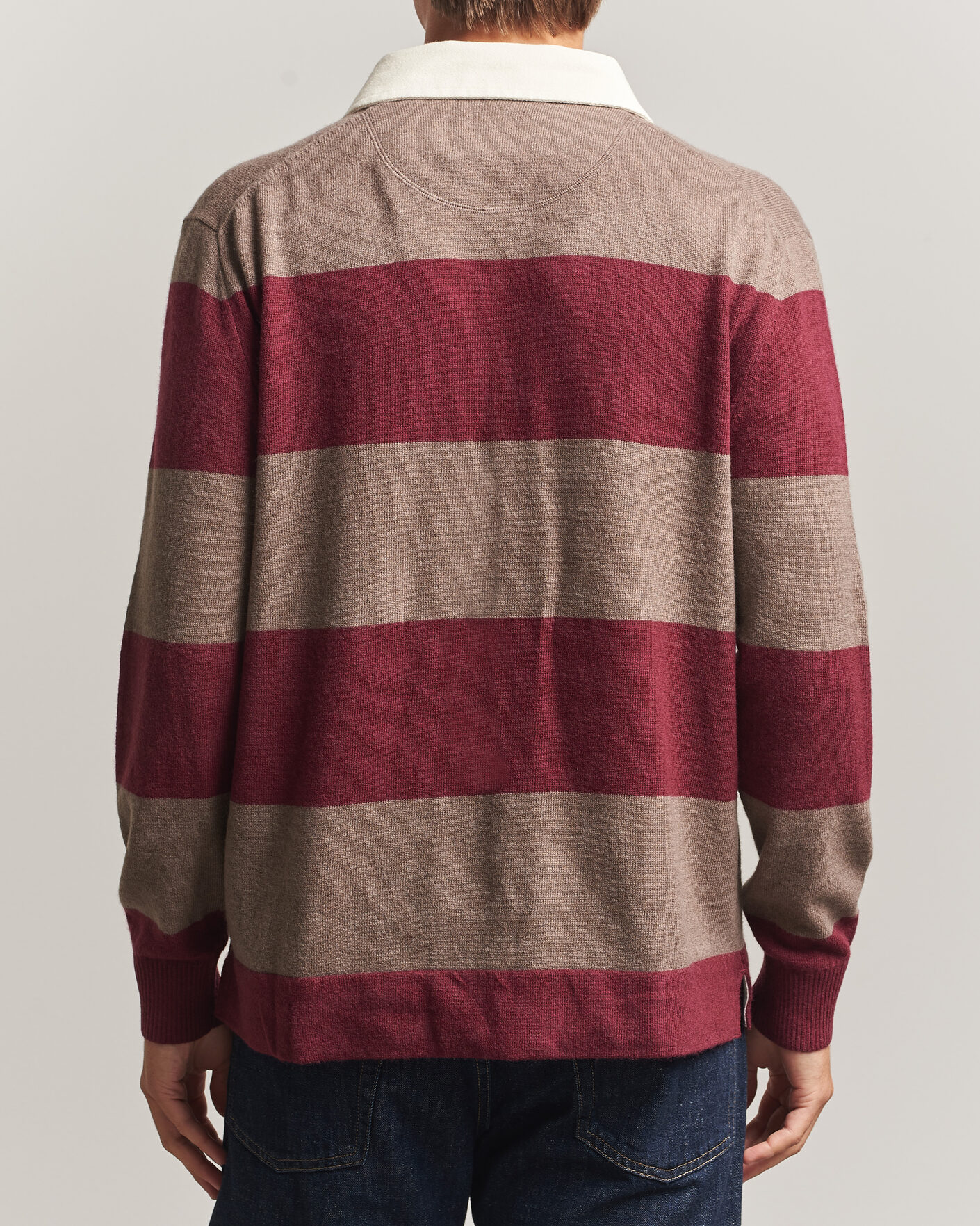 Men | Sweaters & Knitwear | Gant | Lambswool Barstriped Rugger Deep Grape Wine