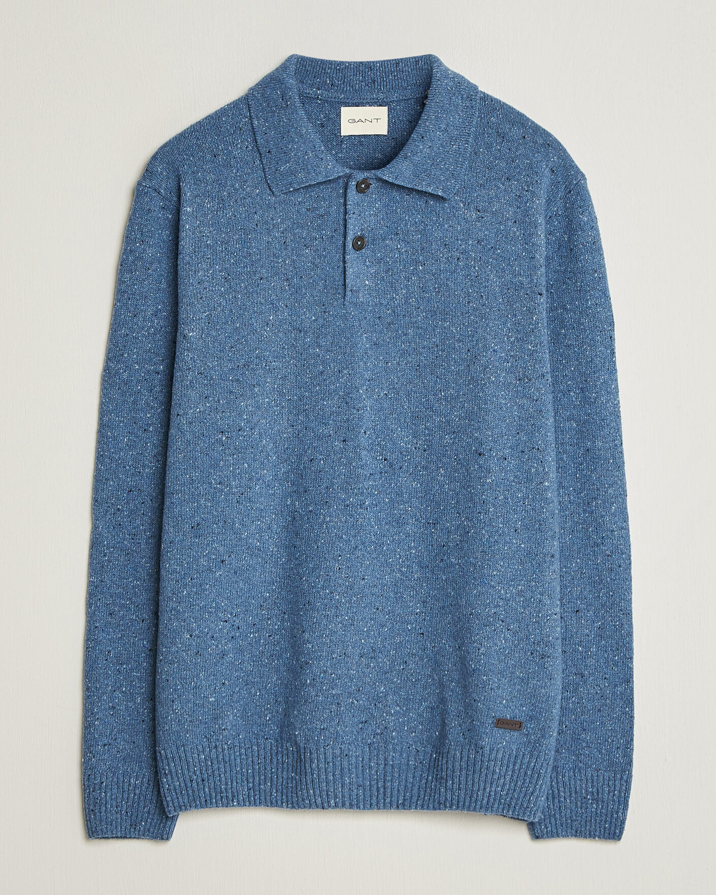 Men | Sweaters & Knitwear | Gant | Neps Wool Polo Blue Horizon