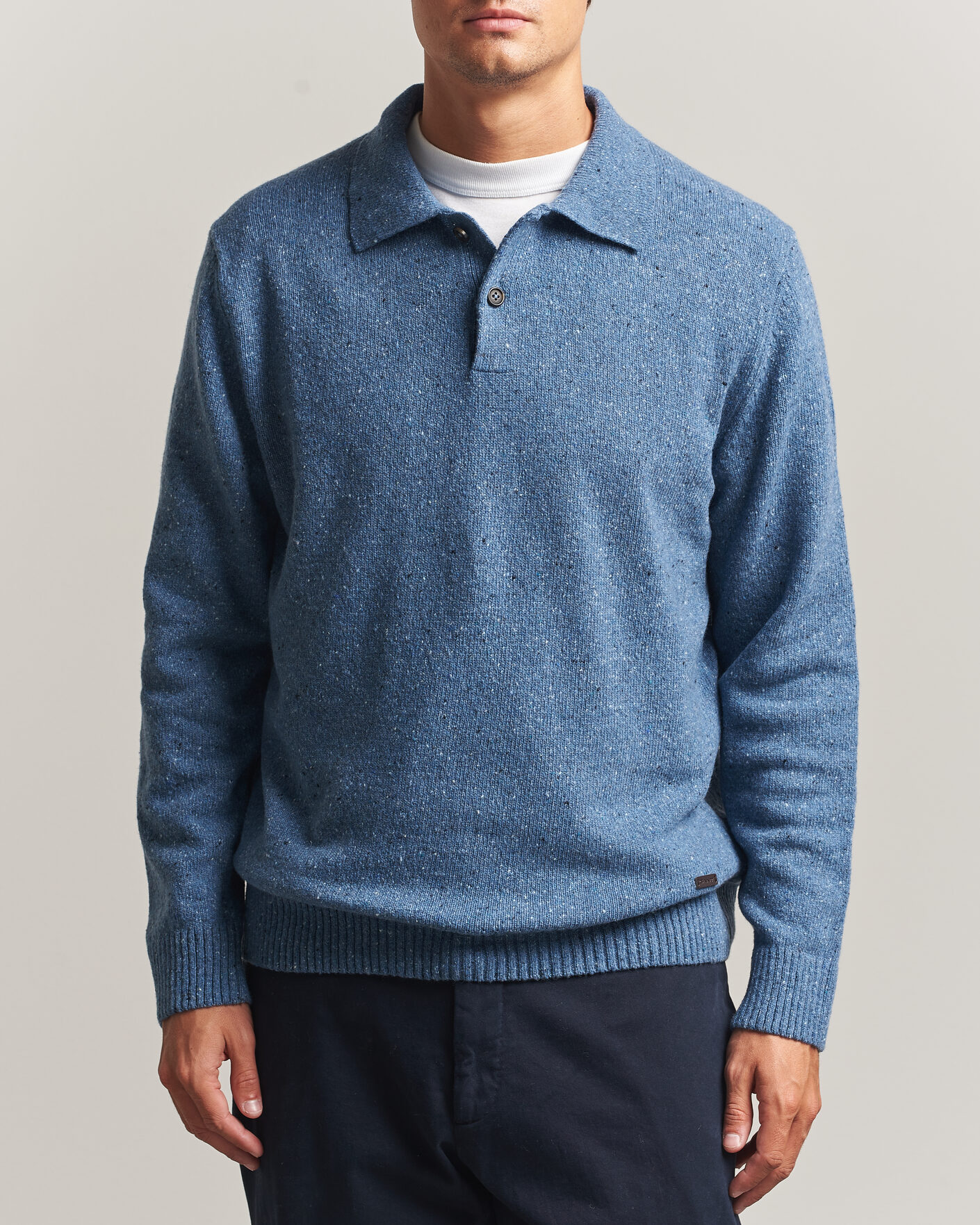 Men | Sweaters & Knitwear | Gant | Neps Wool Polo Blue Horizon
