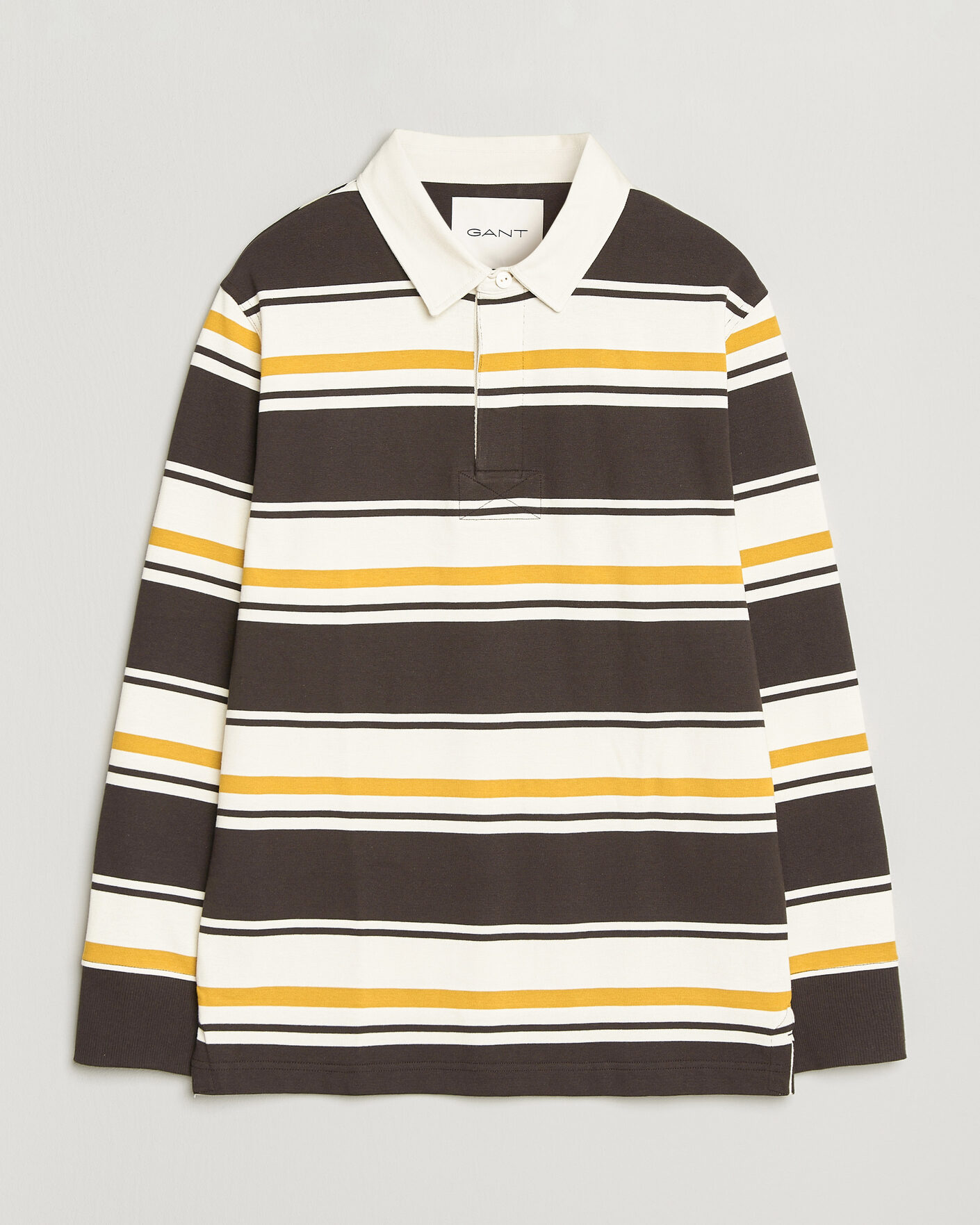 Men | Sweaters & Knitwear | Gant | Striped Heavy Rugger Charred Wood Brown