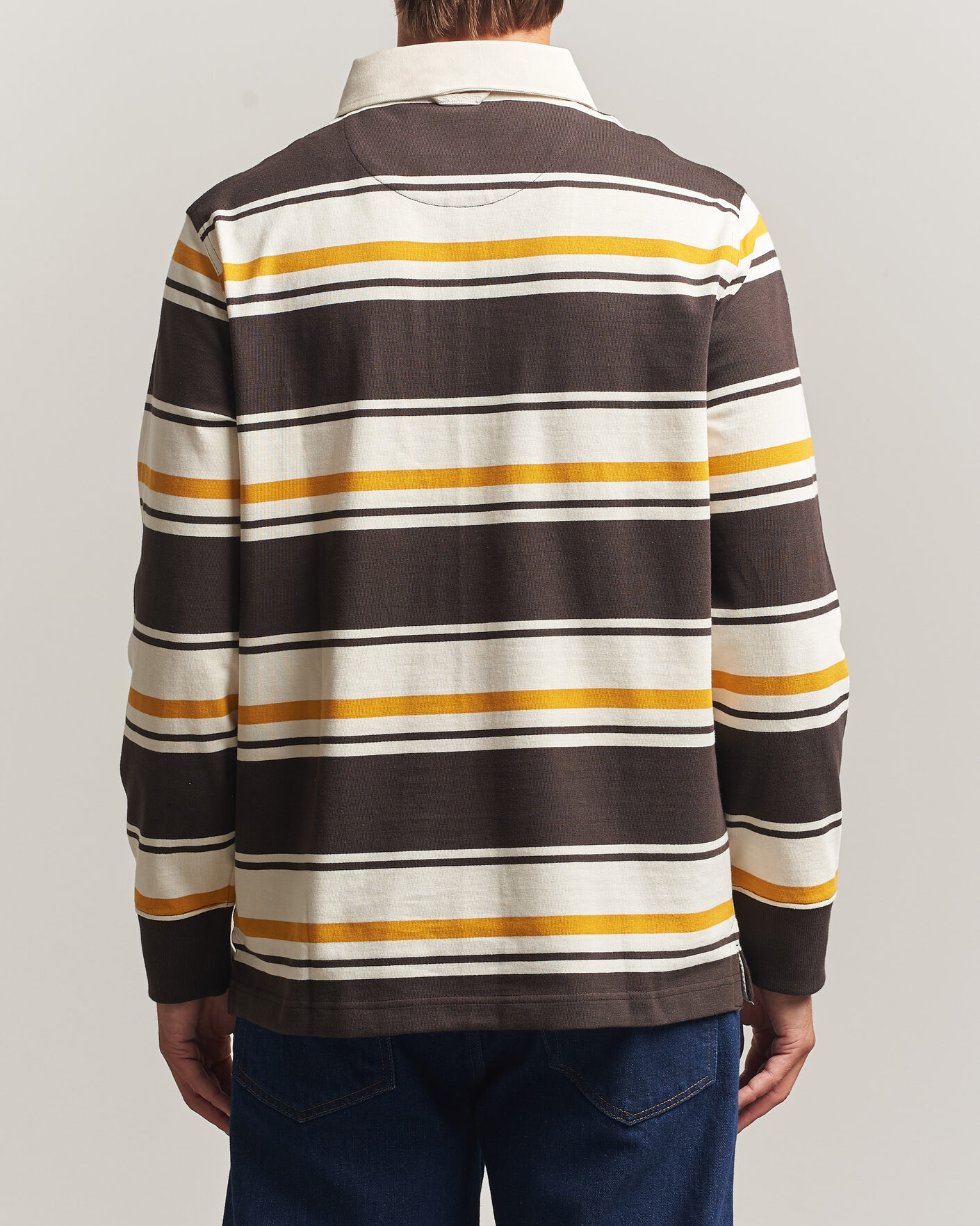 Men | Sweaters & Knitwear | Gant | Striped Heavy Rugger Charred Wood Brown