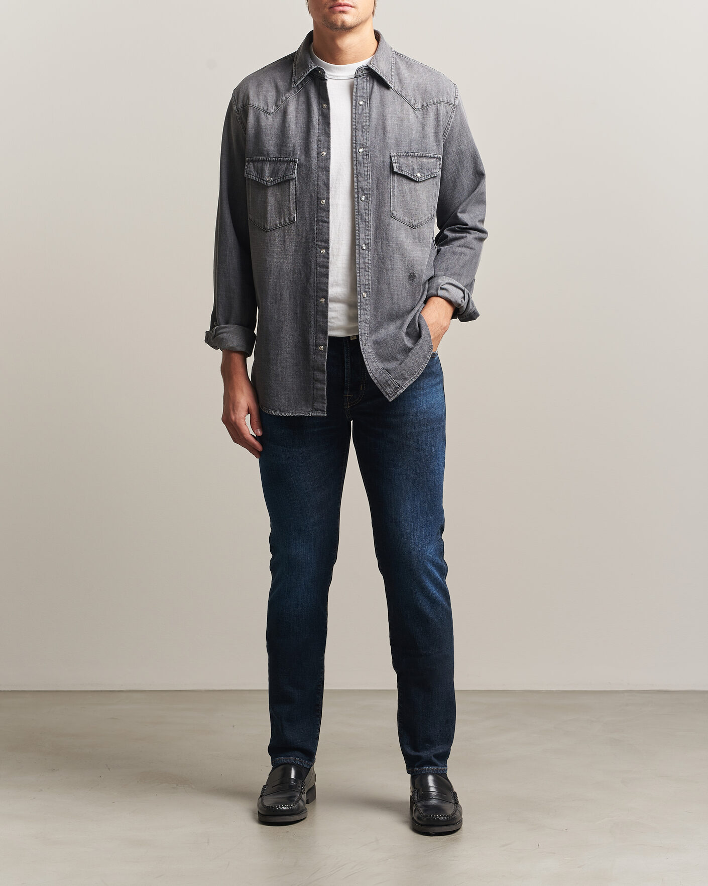 Men | Jeans | Jacob Cohën | Bard Slim Fit Apres Ski Patch Stretch Jeans Blue