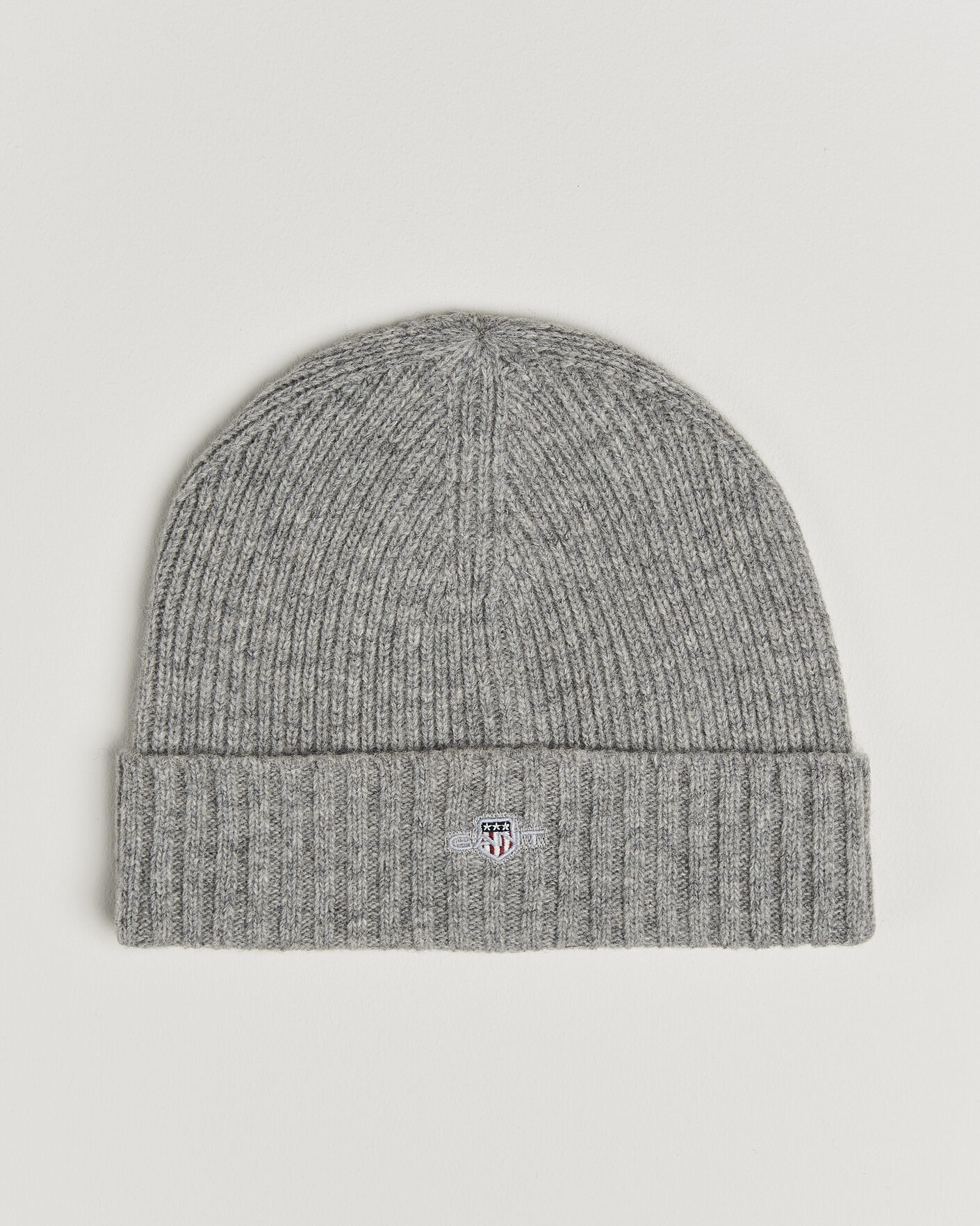 Men | Beanies | Gant | Wool Beanie Grey Melange