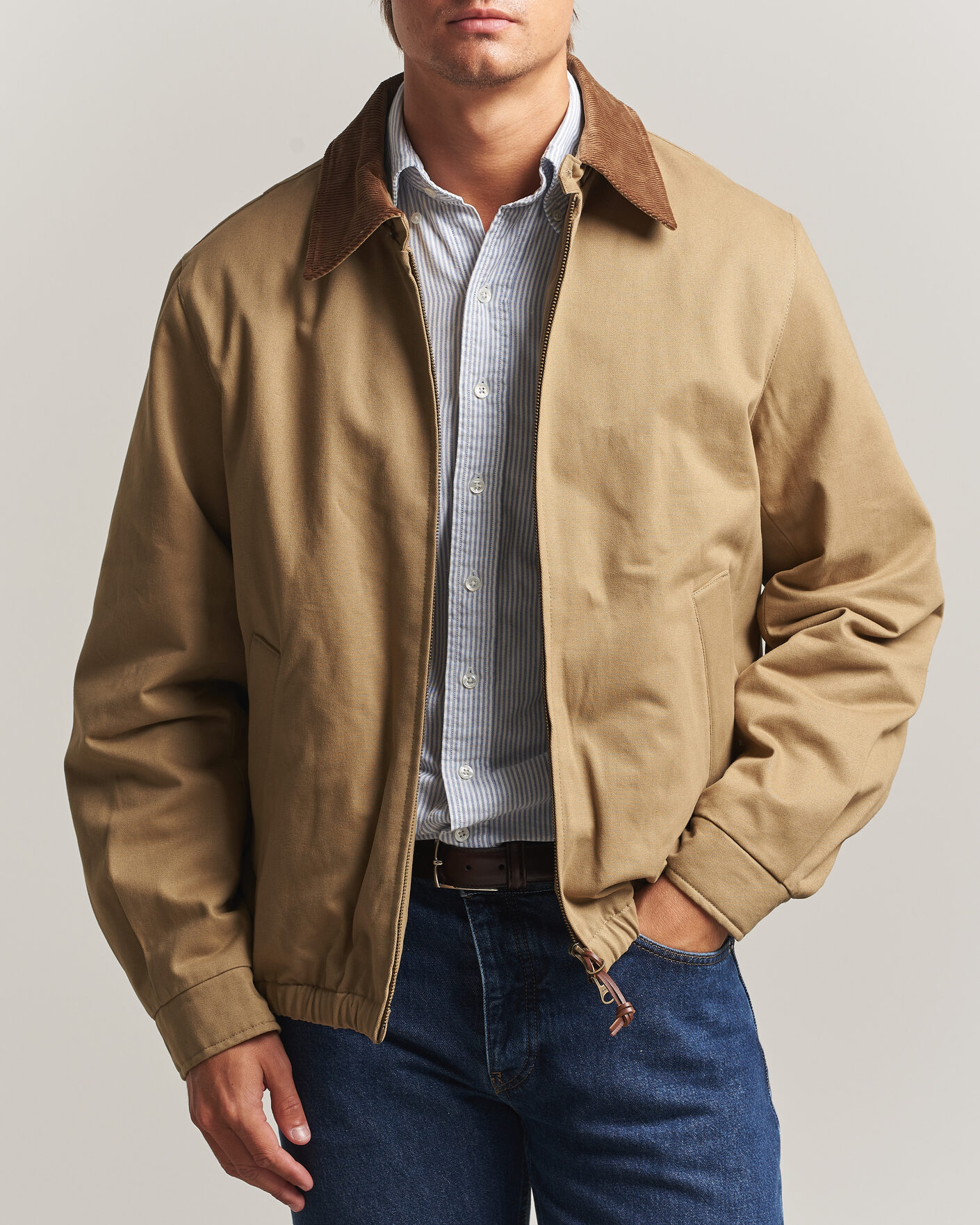 Men | Coats & Jackets | Gant | Moleskin Harrington Jacket Light Taupe