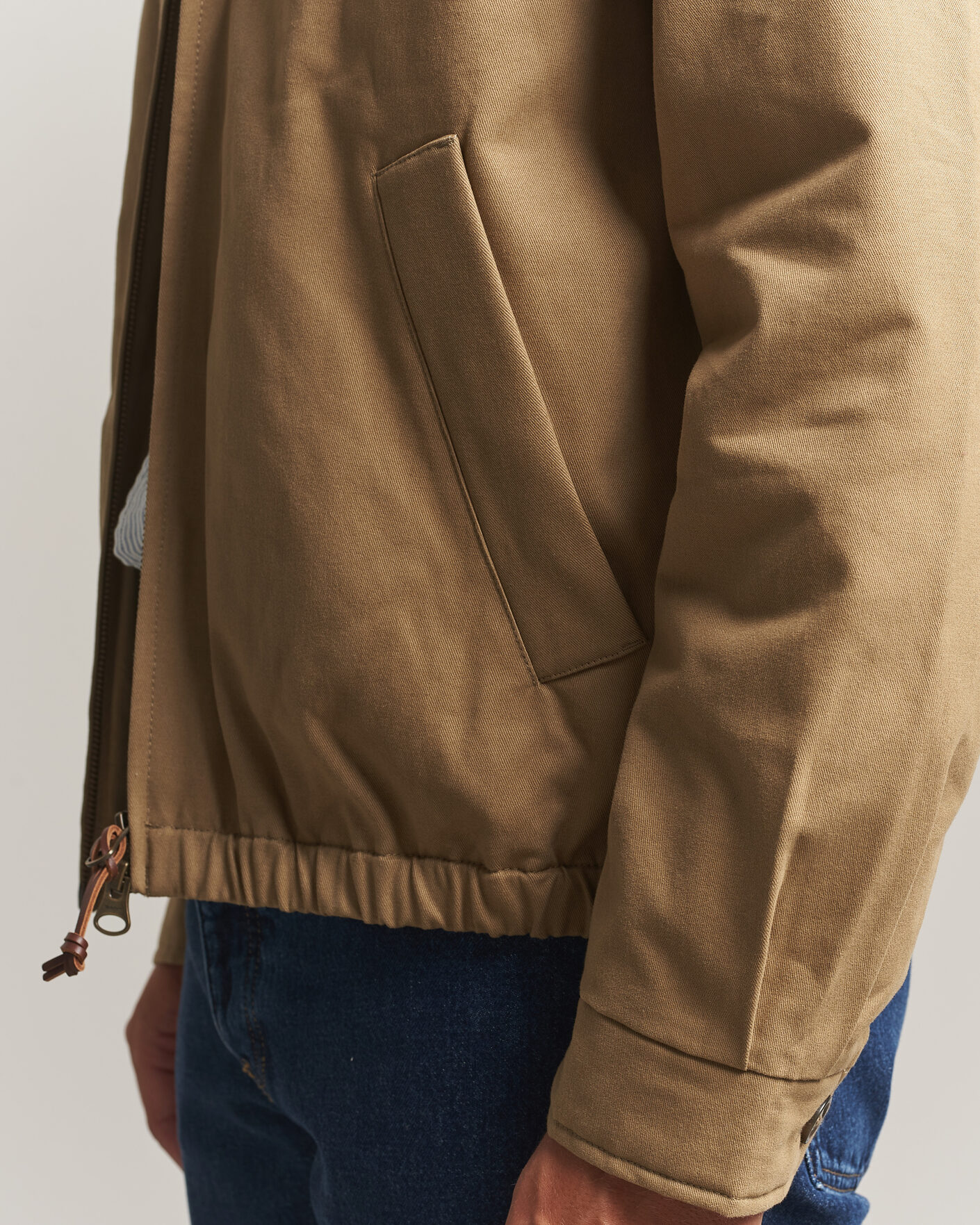 Men | Coats & Jackets | Gant | Moleskin Harrington Jacket Light Taupe