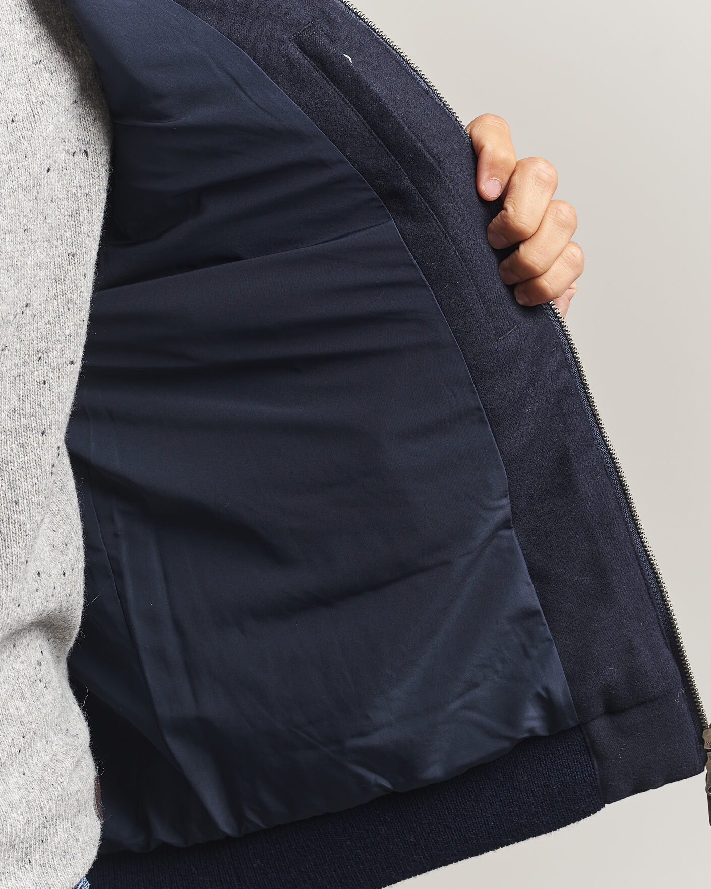 Men | Coats & Jackets | Gant | Padded Hybrid Flannel Jacket Evening Blue