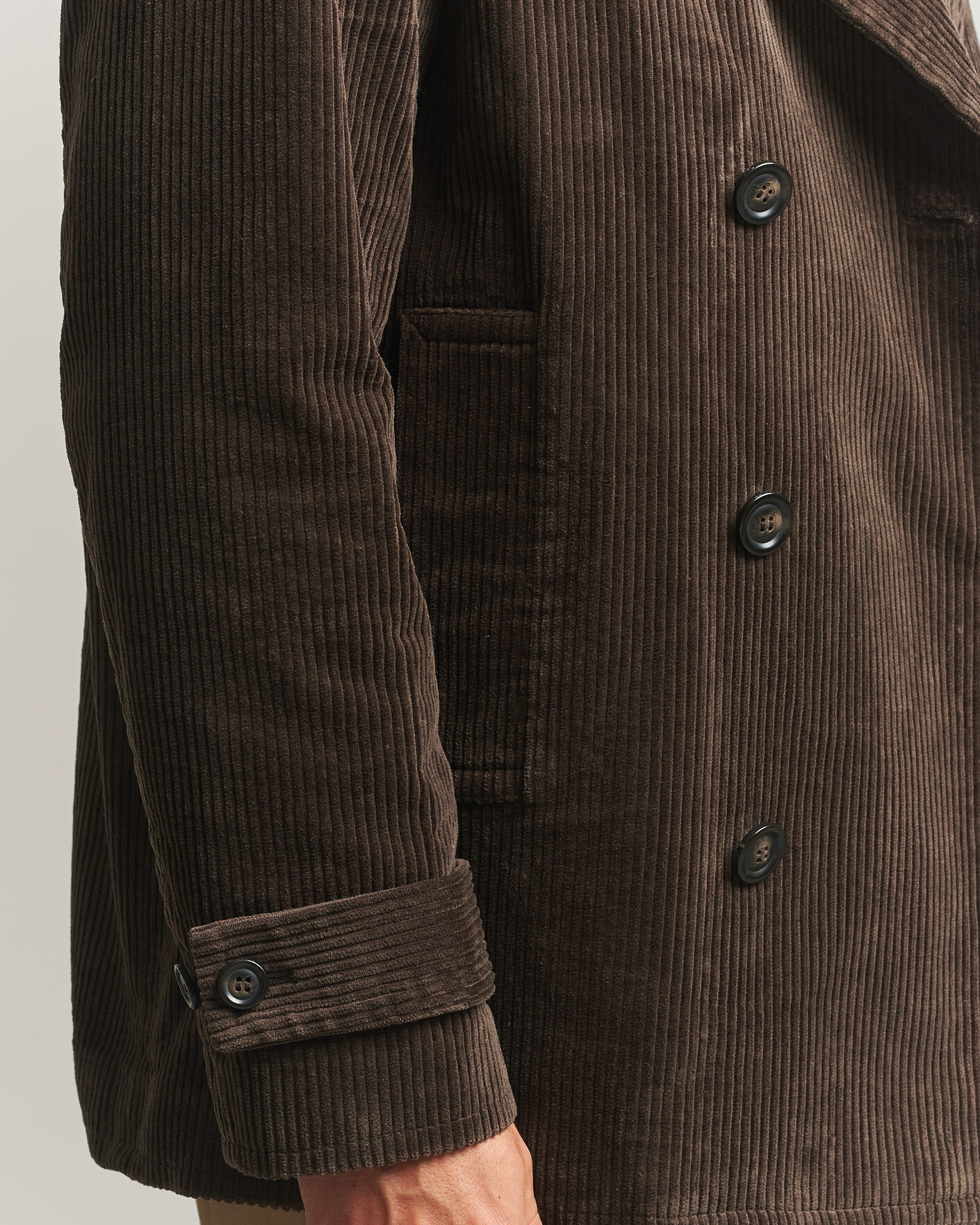 Men | Coats & Jackets | Gant | Corduroy Peacoat Black Brown