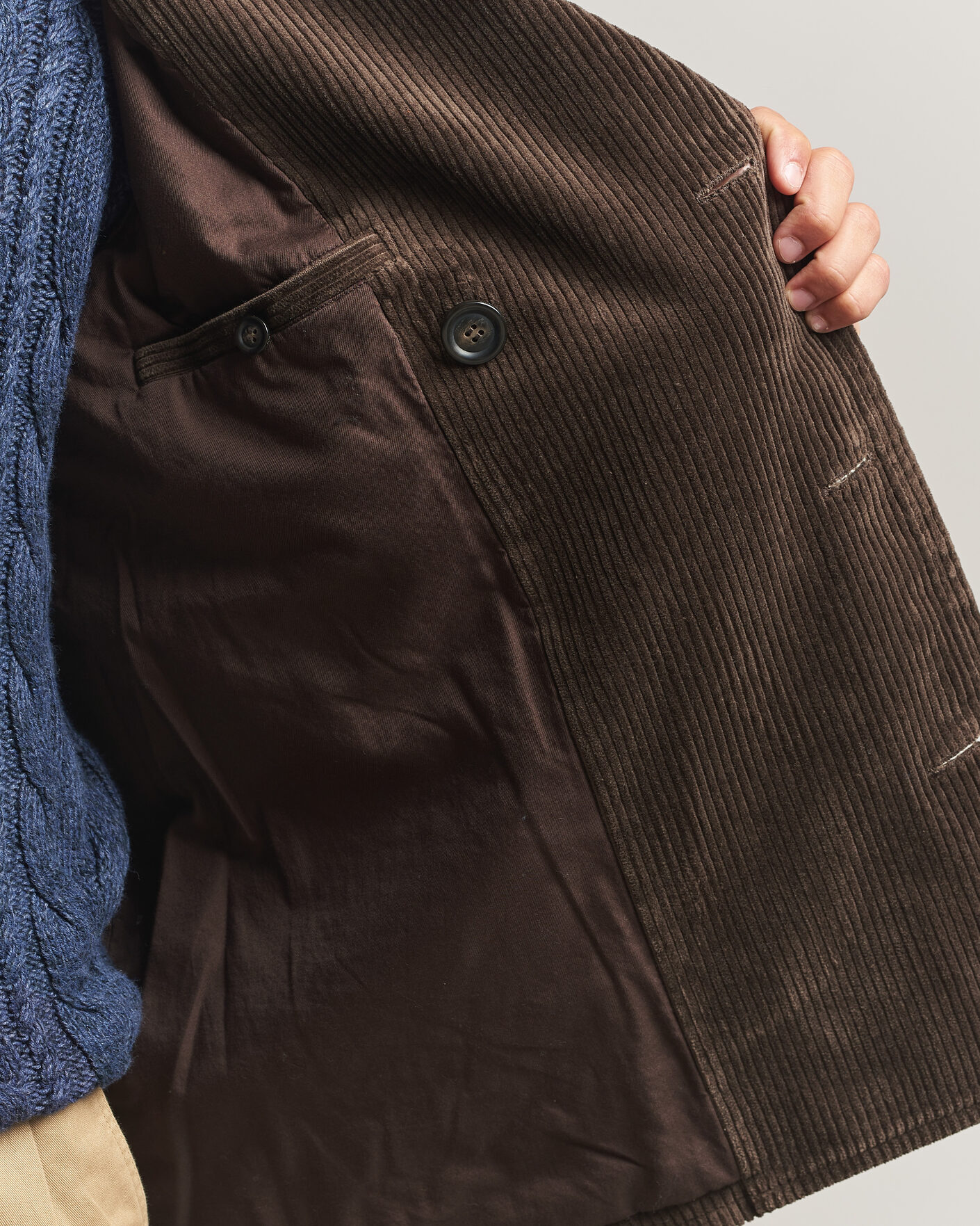 Men | Coats & Jackets | Gant | Corduroy Peacoat Black Brown