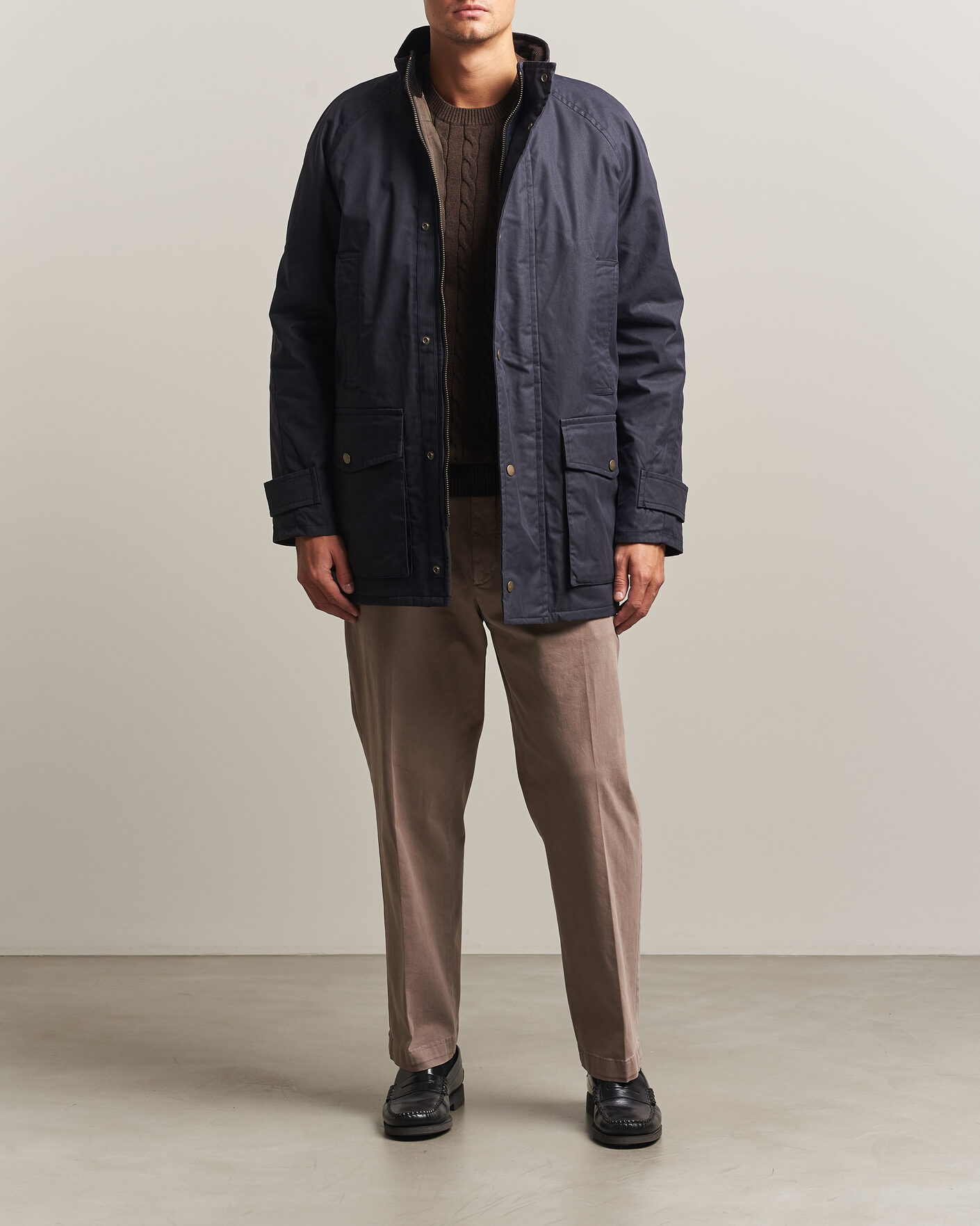 Men | Coats & Jackets | Gant | Waxed Double Decker Jacket Evening Blue