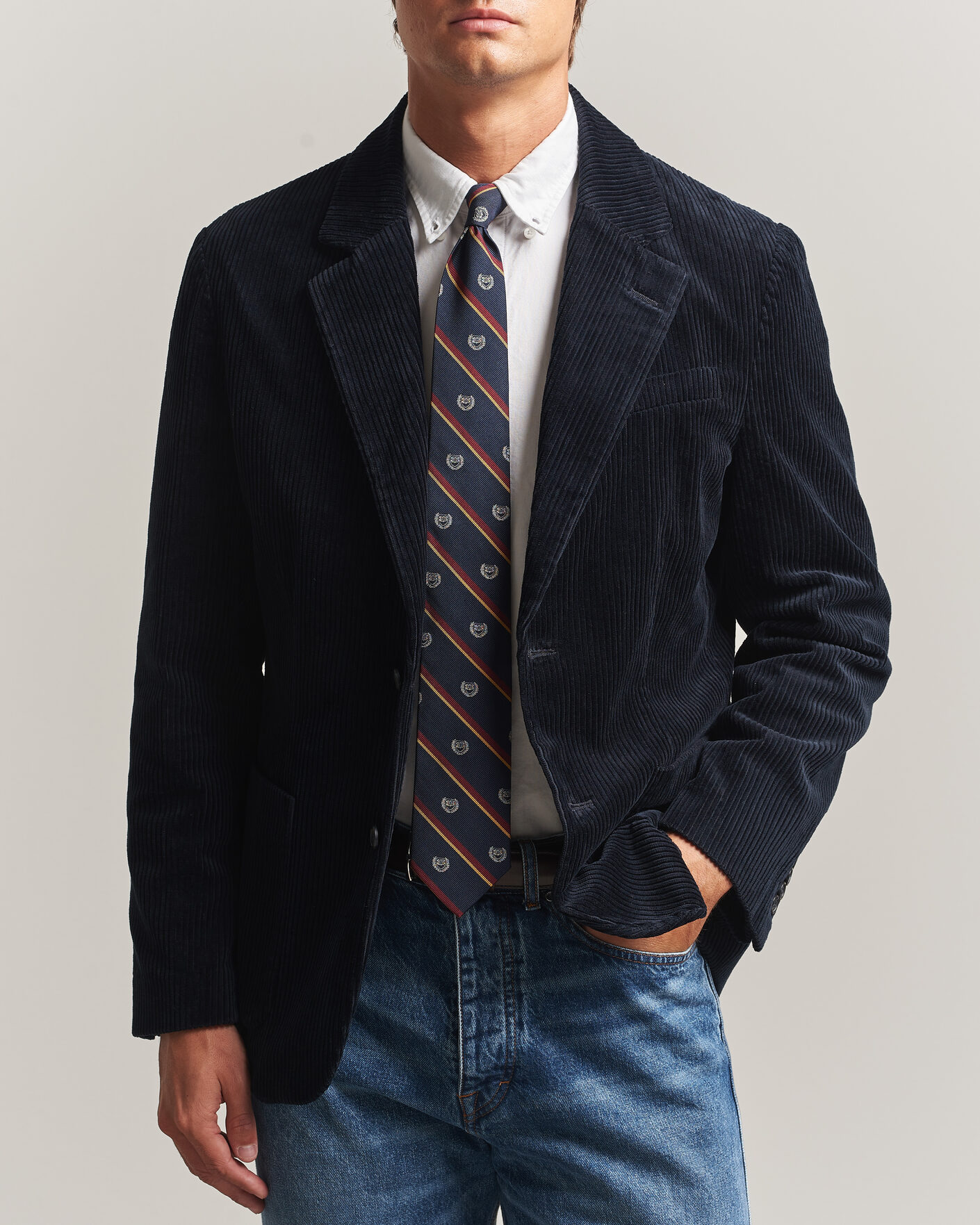Men | Blazers | Gant | Corduroy Blazer Evening Blue