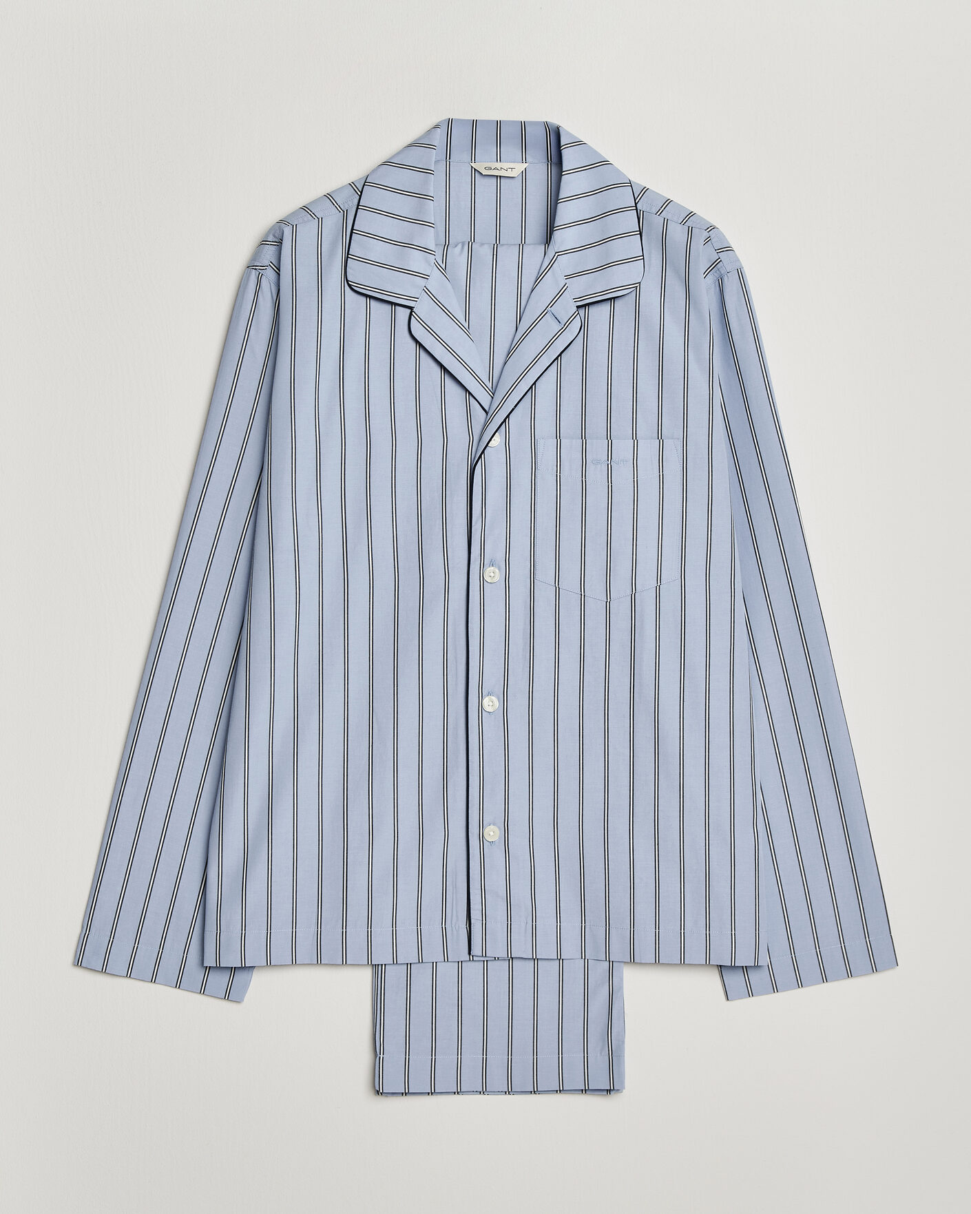 Men | Pyjamas & Robes | Gant | Poplin Striped Pyjama Set Light Blue