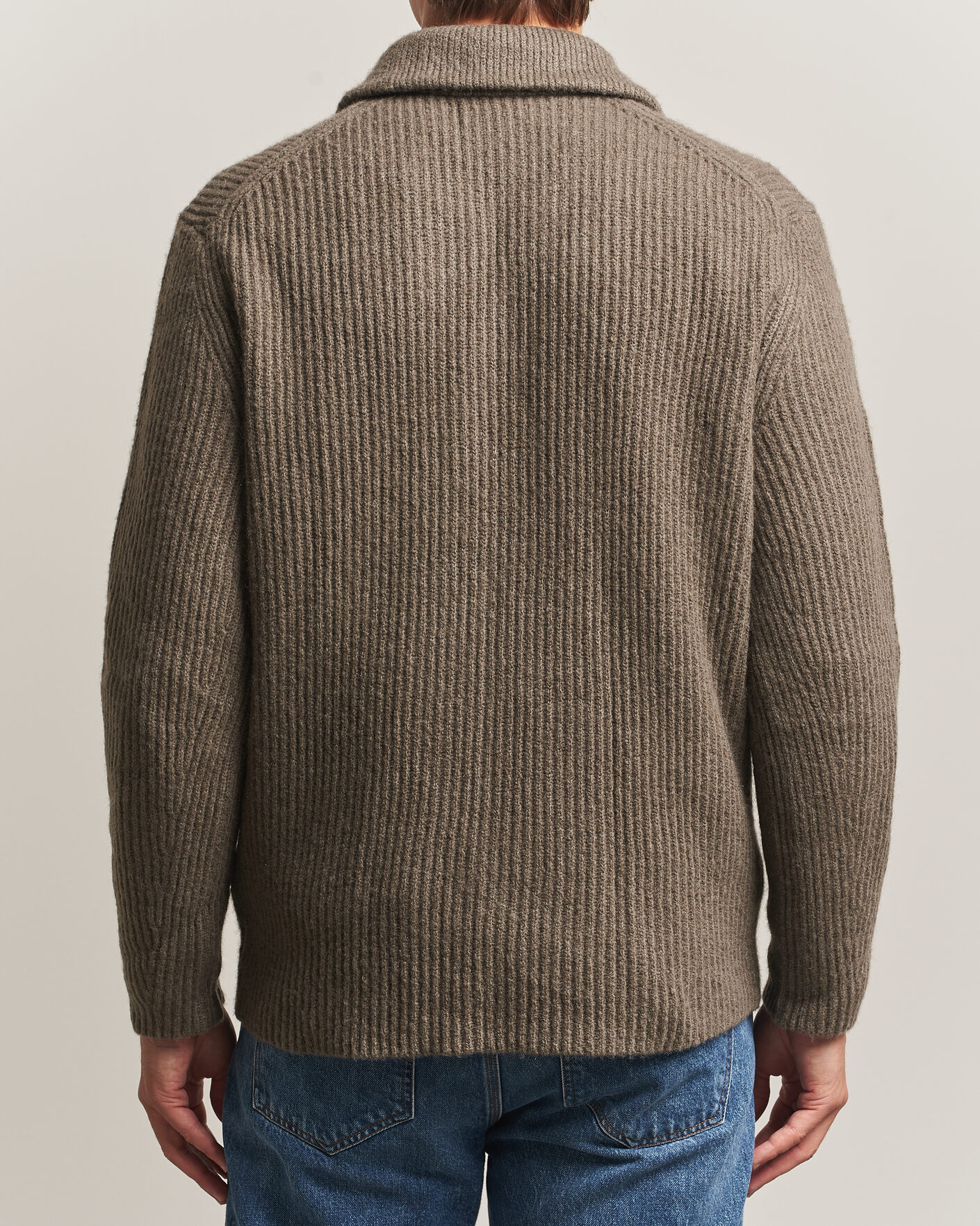 Men | Sweaters & Knitwear | Gant | Wool/Yak Knitted Cardigan Faded Taupe