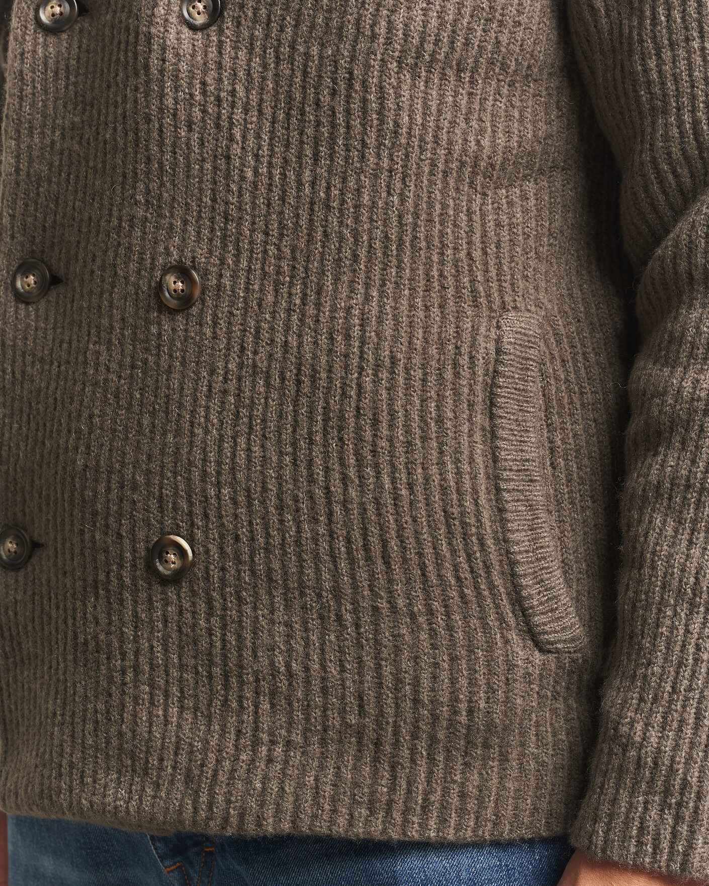 Men | Sweaters & Knitwear | Gant | Wool/Yak Knitted Cardigan Faded Taupe