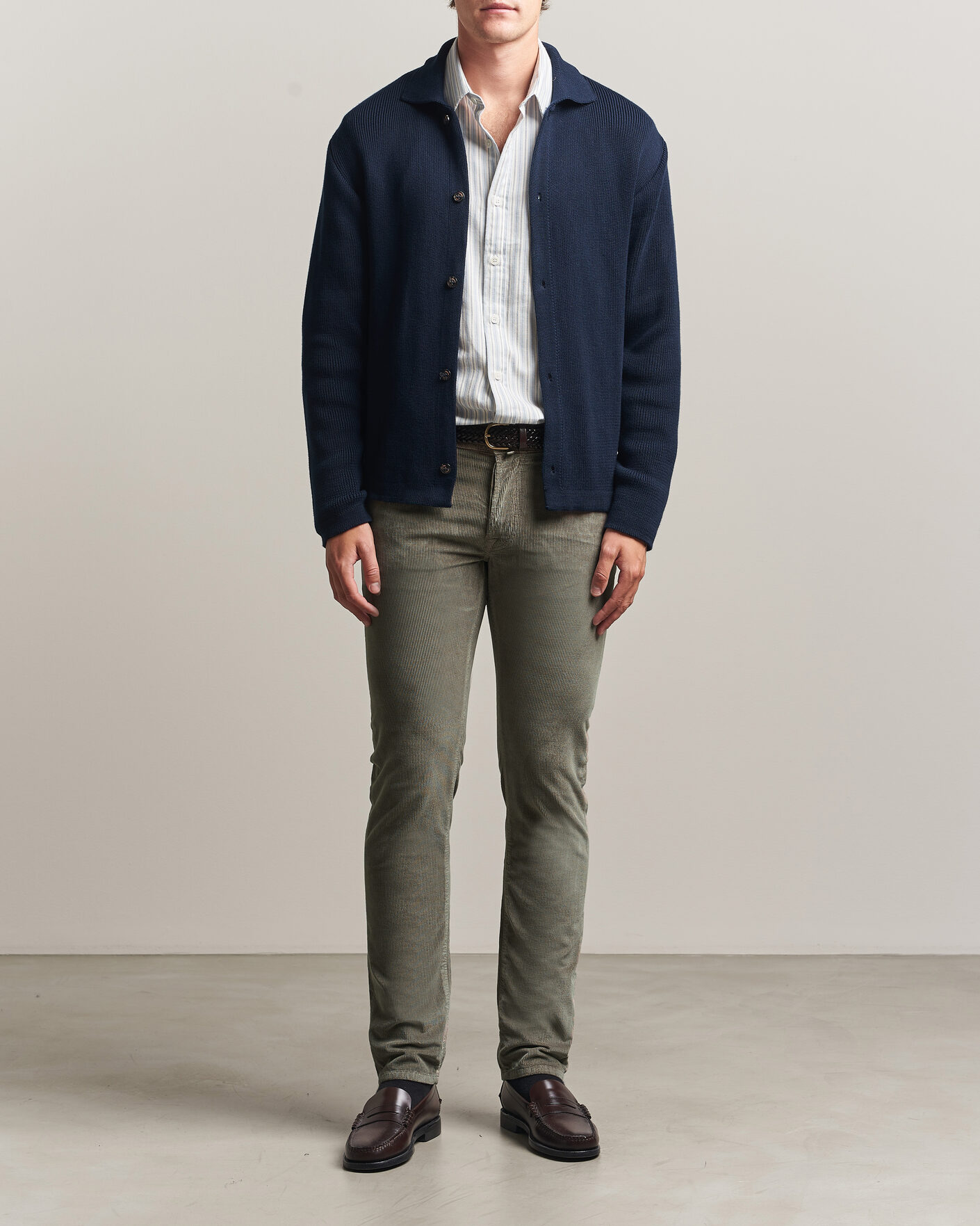 Men | Trousers | Jacob Cohën | Bard 5-Pocket Medium Corduroy Trousers Taupe