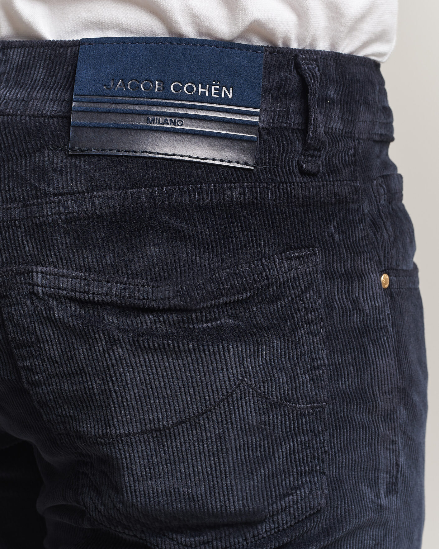 Men | Trousers | Jacob Cohën | Bard 5-Pocket Medium Corduroy Trousers Navy
