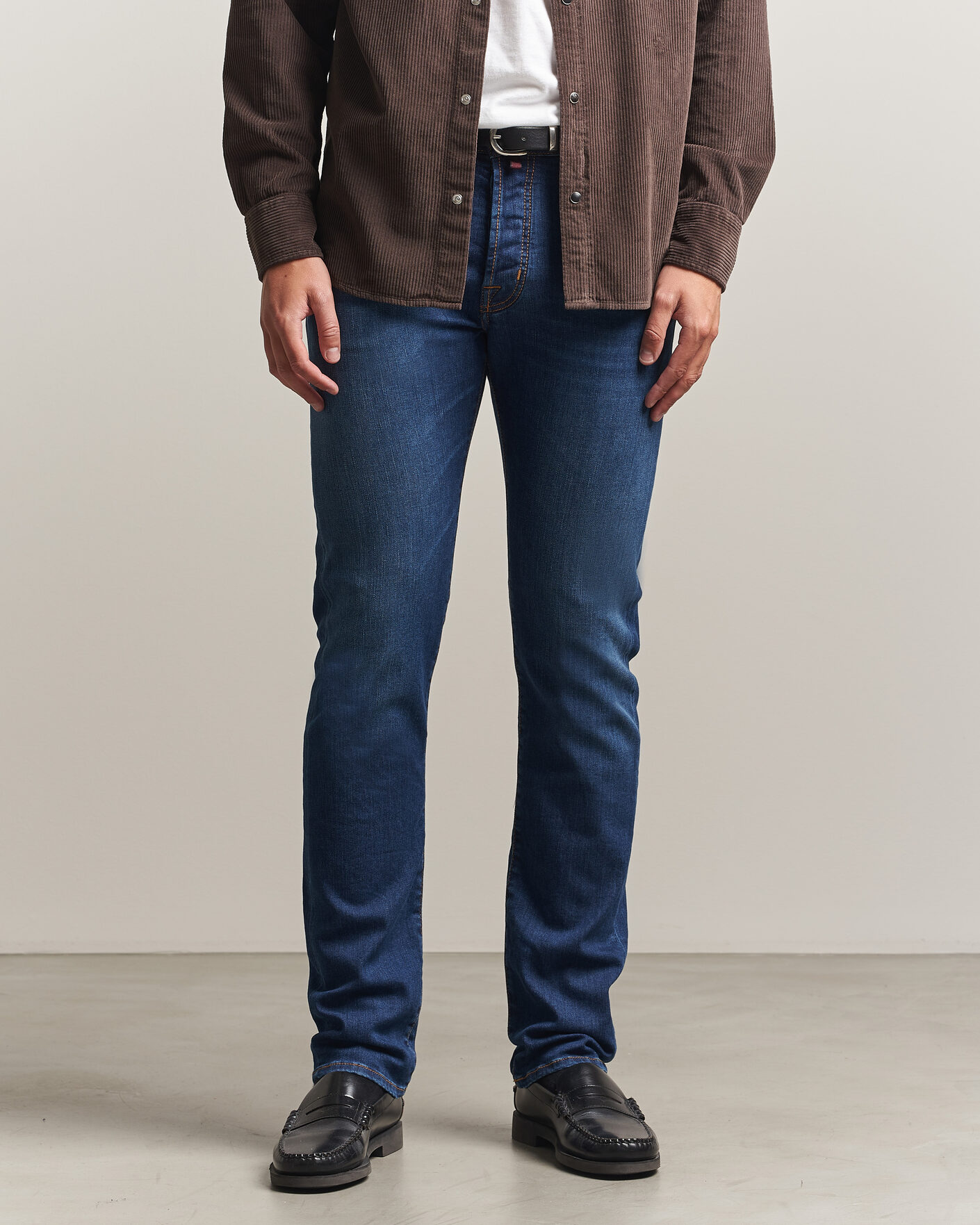 Men | Jeans | Jacob Cohën | Bard Slim Fit Vintage Wash Stretch Jeans Mid Blue