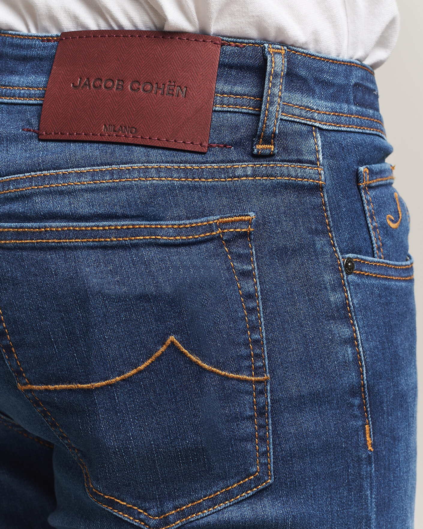 Men | Jeans | Jacob Cohën | Bard Slim Fit Vintage Wash Stretch Jeans Mid Blue