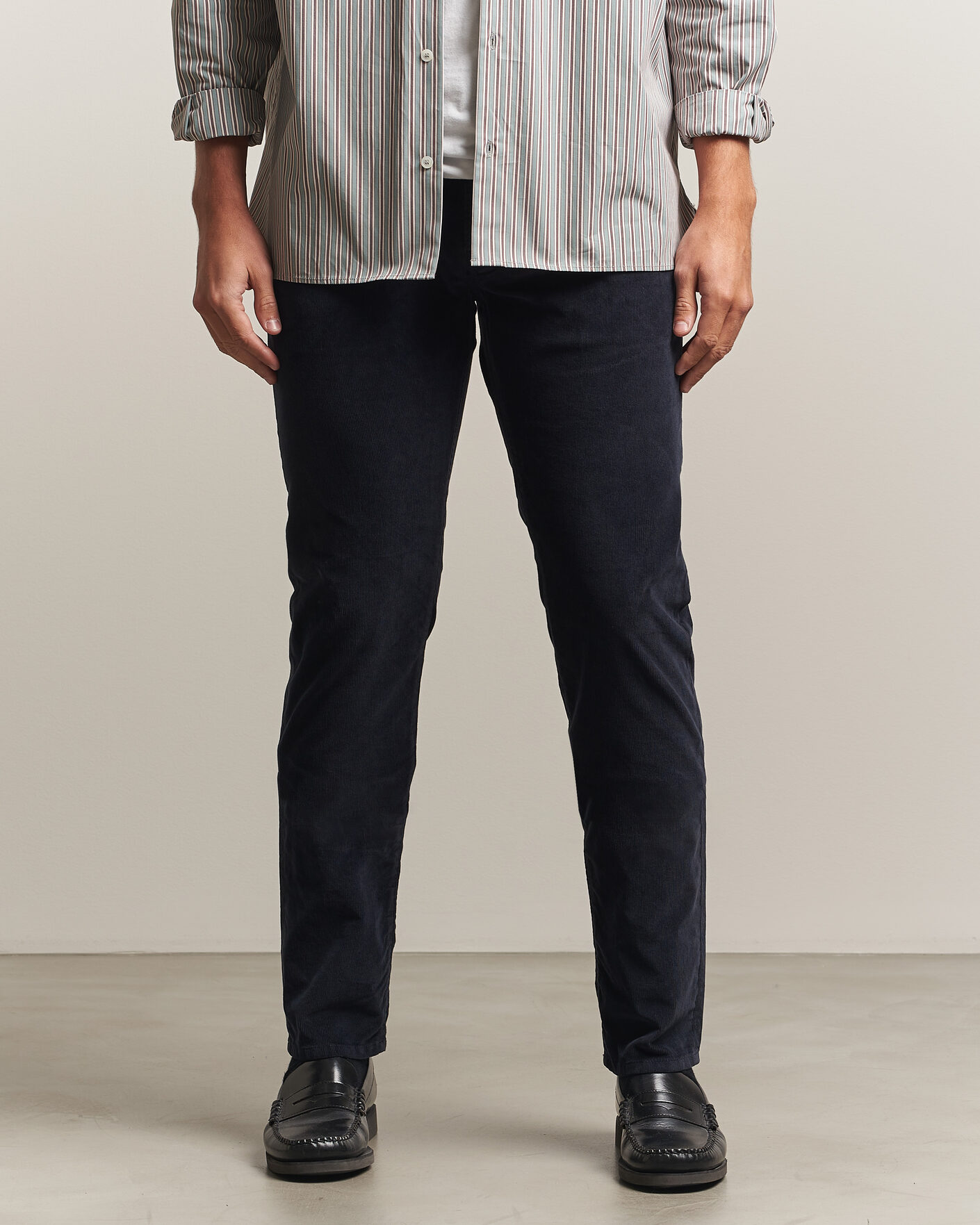 Men | Trousers | Jacob Cohën | Nick Slim Fit Cotton Trousers Navy