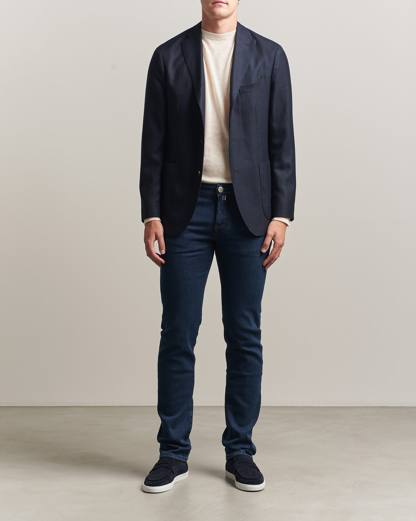 Men | Jeans | Jacob Cohën | Nick Slim Fit Washed Stretch Jeans Dark Blue