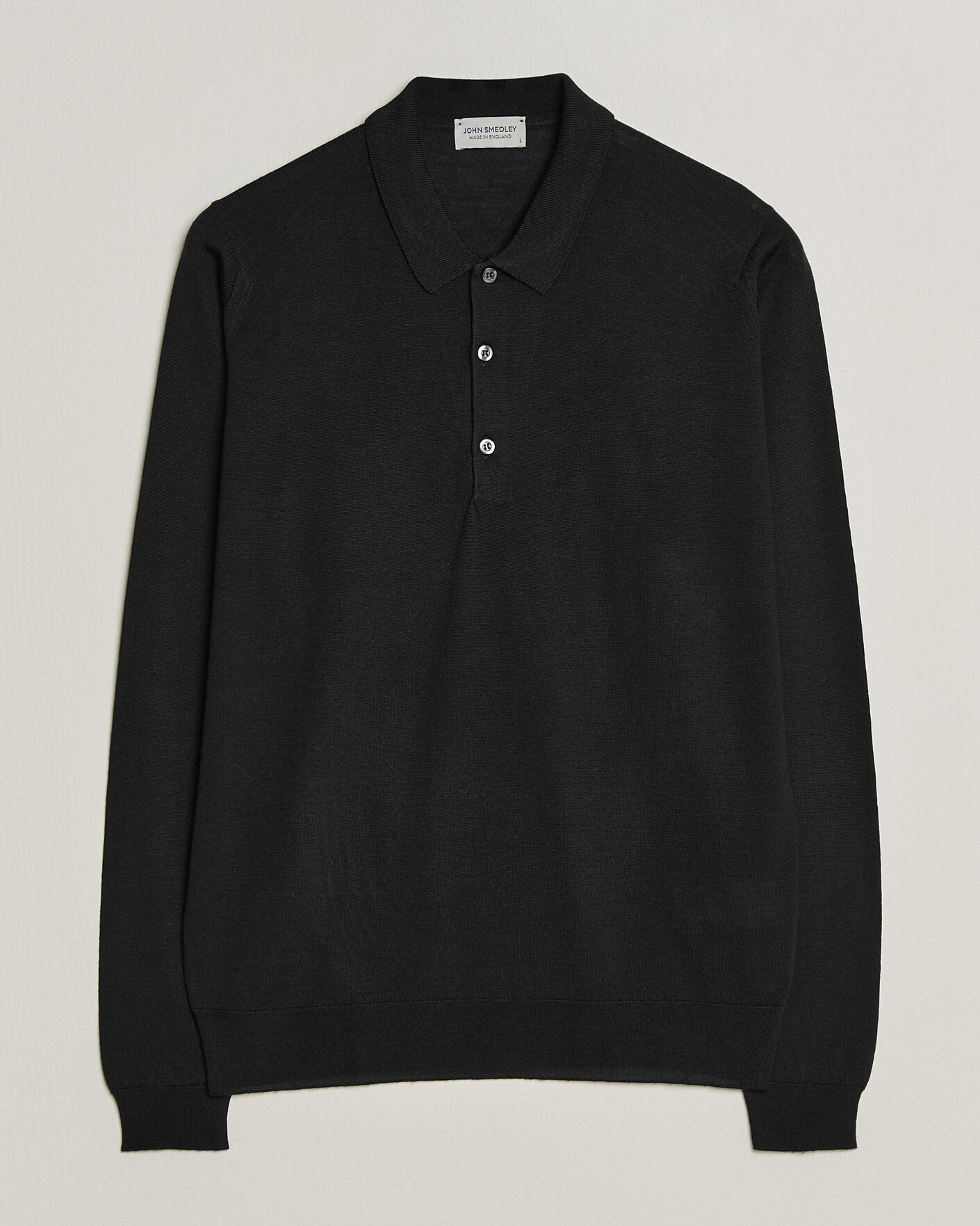 Men | Sweaters & Knitwear | John Smedley | Belper Extra Fine Merino Polo Pullover Black