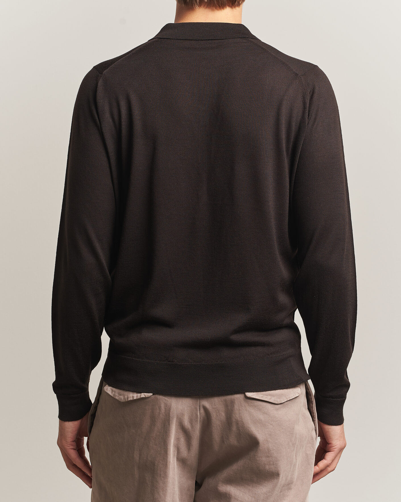 Men | Sweaters & Knitwear | John Smedley | Belper Extra Fine Merino Polo Pullover Faulkner Brown