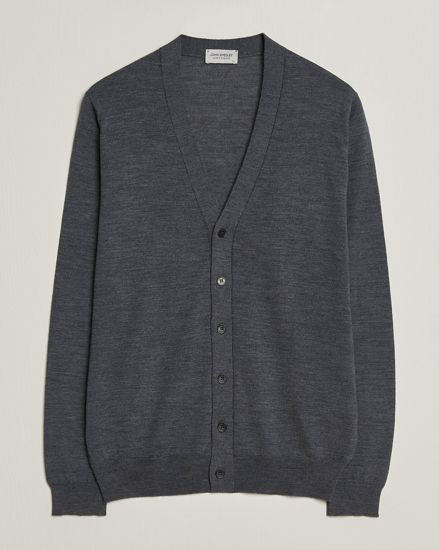 Men | Sweaters & Knitwear | John Smedley | Bradrick Extra Fine Merino Cardigan Charcoal