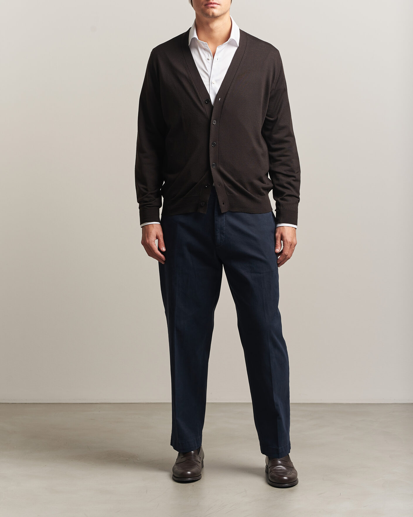 Men | Sweaters & Knitwear | John Smedley | Bradrick Extra Fine Merino Cardigan Faulkner Brown