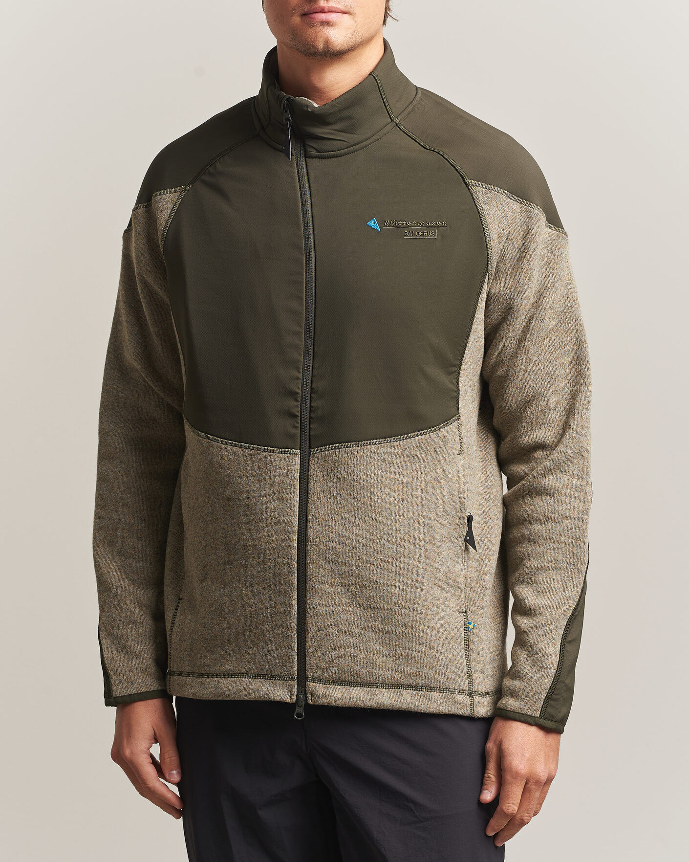Men | Sweaters & Knitwear | Klättermusen | Balderus Wool Fleece Hood Jacket Rosin Green