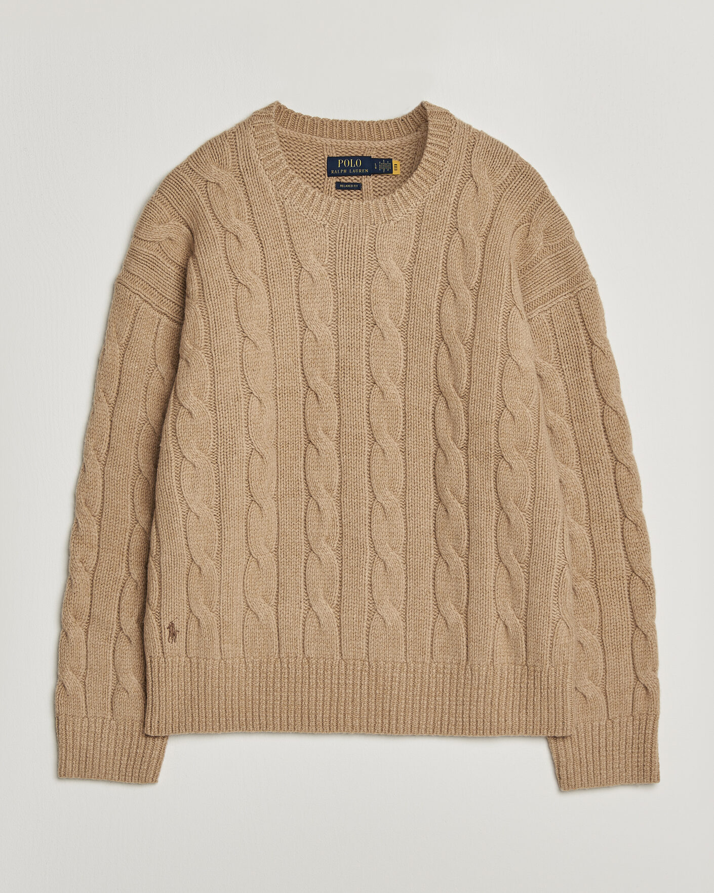 Men | Sweaters & Knitwear | Polo Ralph Lauren | Exploded Cabel Sweater Camel Melange