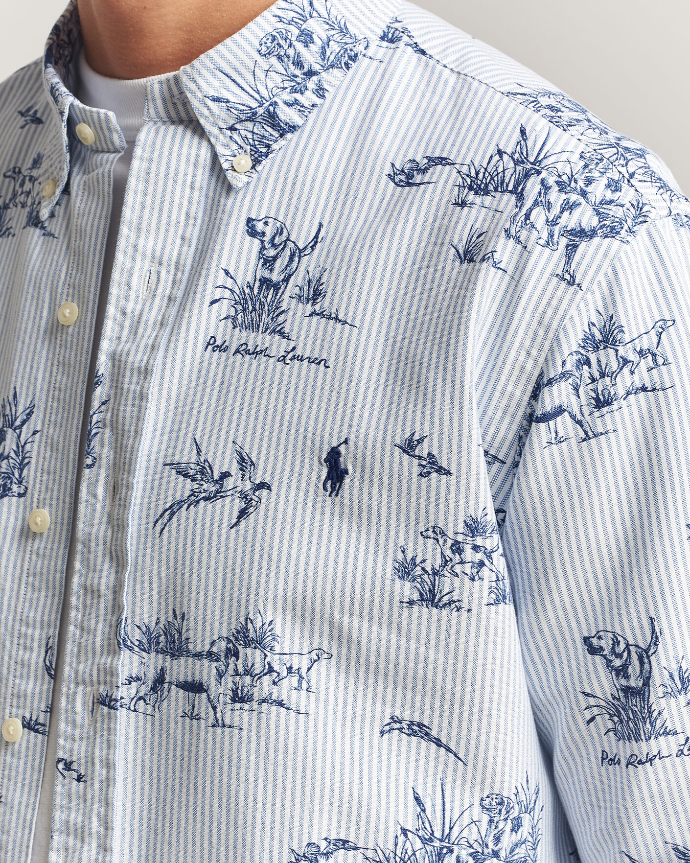 Men | Shirts | Polo Ralph Lauren | Custom Fit Printed Oxford Shirt Field & Pheasant