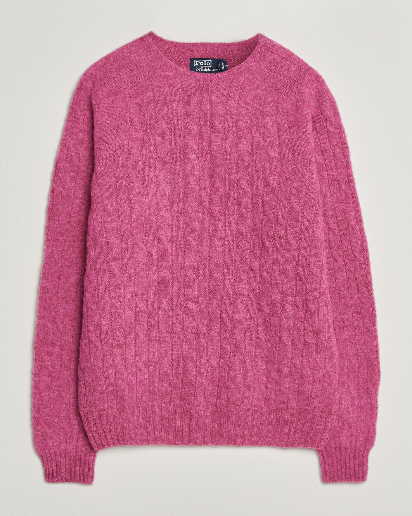 Men | Sweaters & Knitwear | Polo Ralph Lauren | Shaggy Cable Merino Pullover Thulian Pink Heather