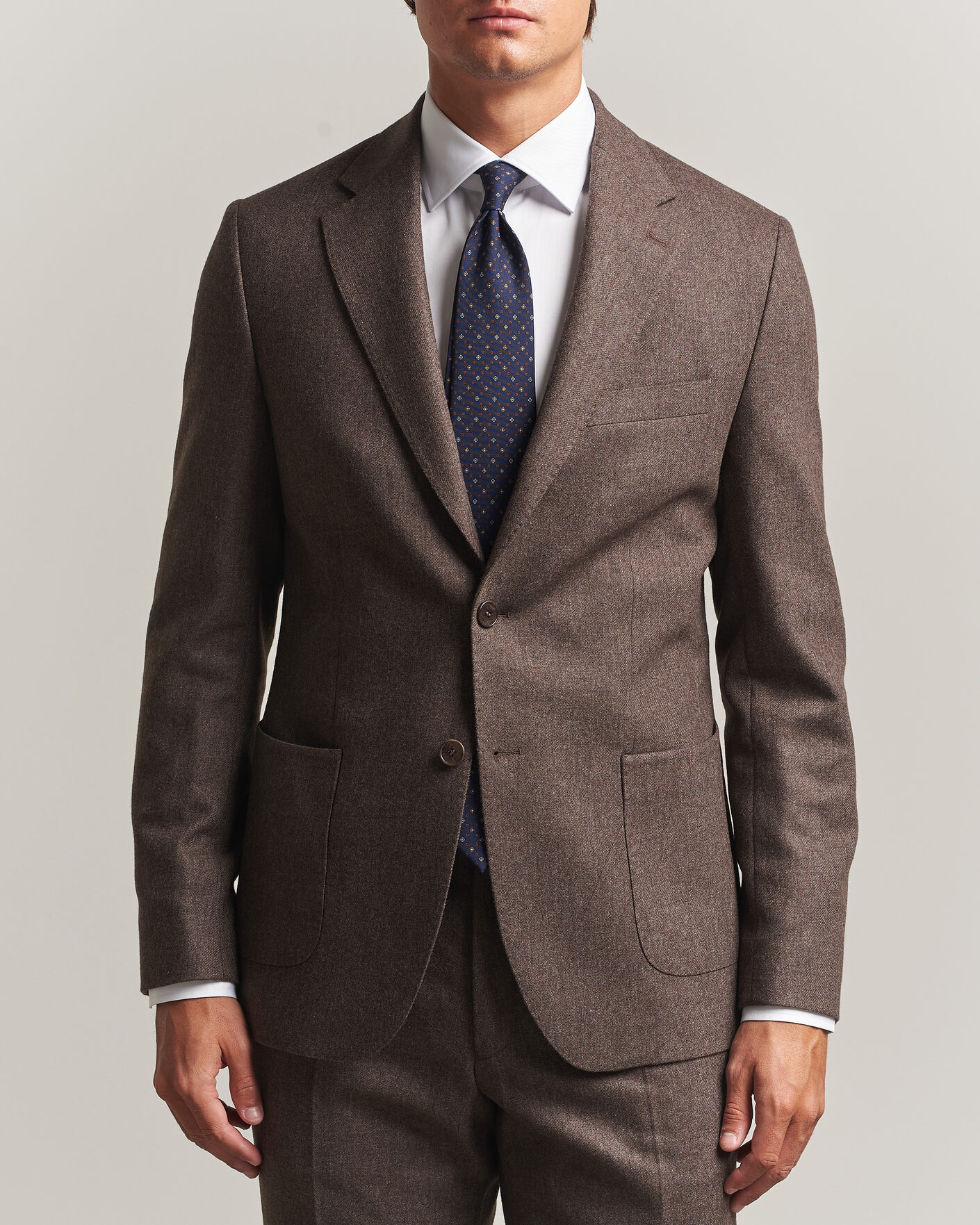 Men | Blazers | Morris | Flannel Suit Blazer Brown