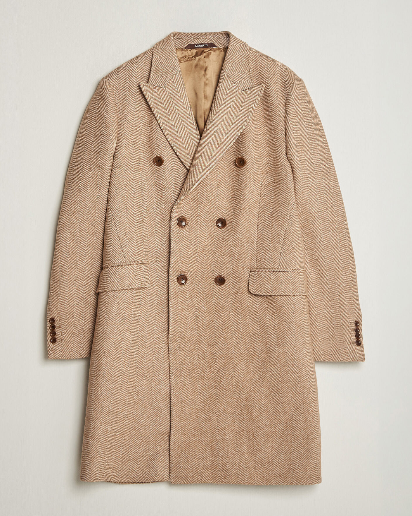 Men | Coats & Jackets | Morris | Herringbone DB Coat Camel