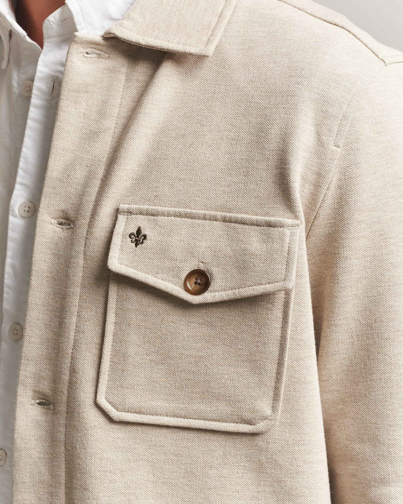 Men | Shirts | Morris | Andrew Jersey Overshirt Khaki