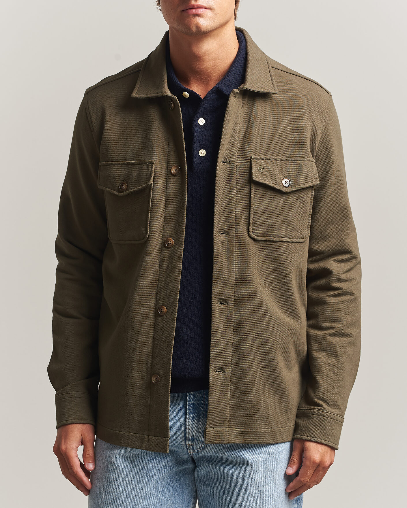 Men | Shirts | Morris | Andrew Jersey Overshirt Olive