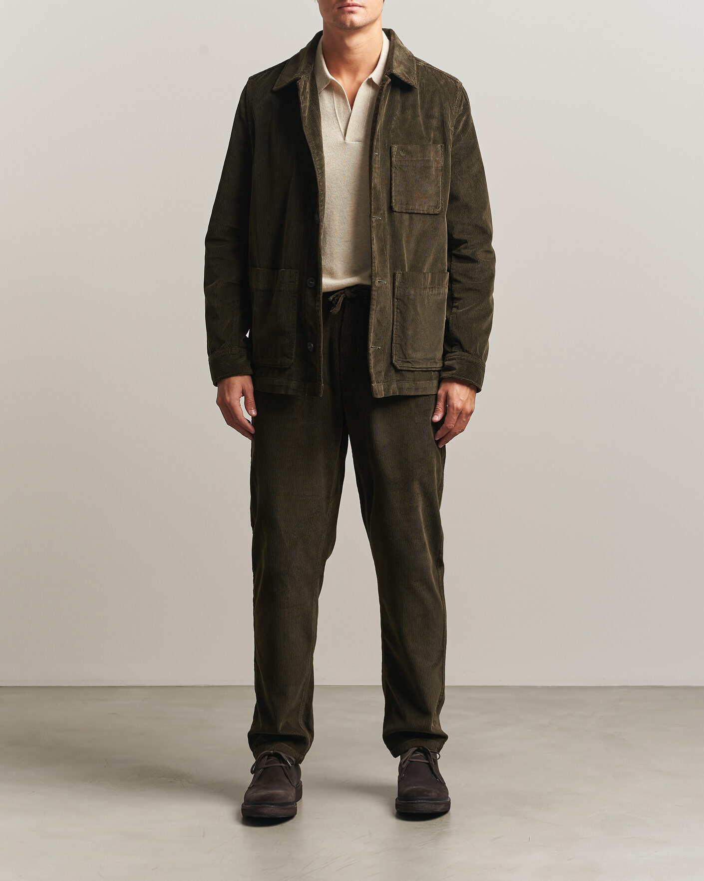 Men | Shirts | Morris | Fenix Cord Shirt Jacket Olive
