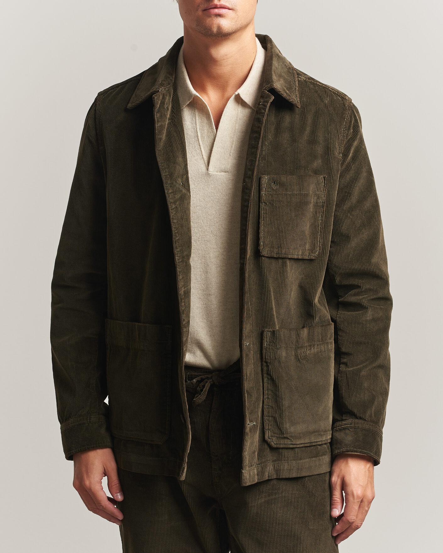 Men | Shirts | Morris | Fenix Cord Shirt Jacket Olive