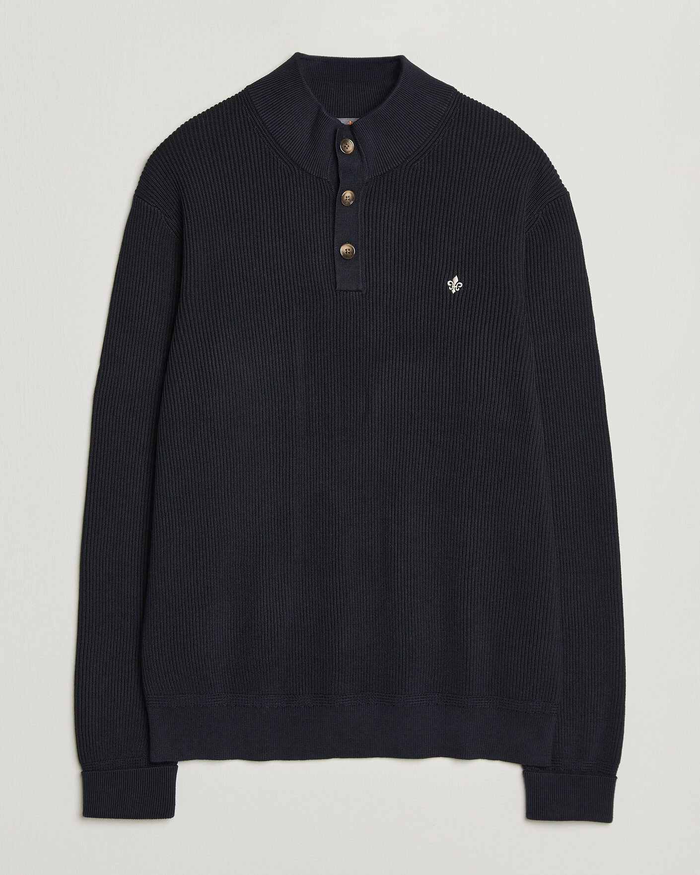 Men | Sweaters & Knitwear | Morris | Niall Half Button Sweater Old Blue