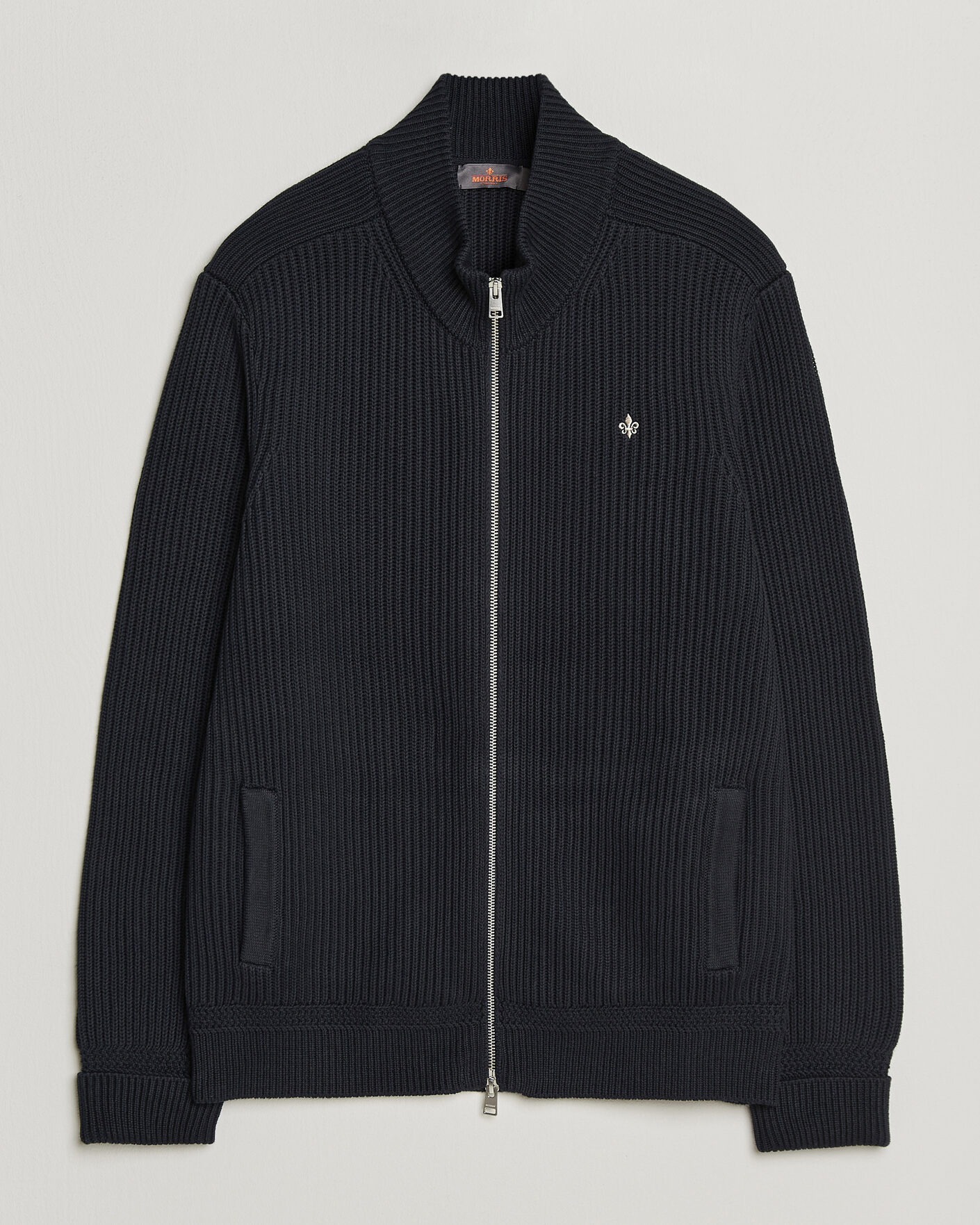 Men | Sweaters & Knitwear | Morris | Duncan Zip Cardigan Old Blue