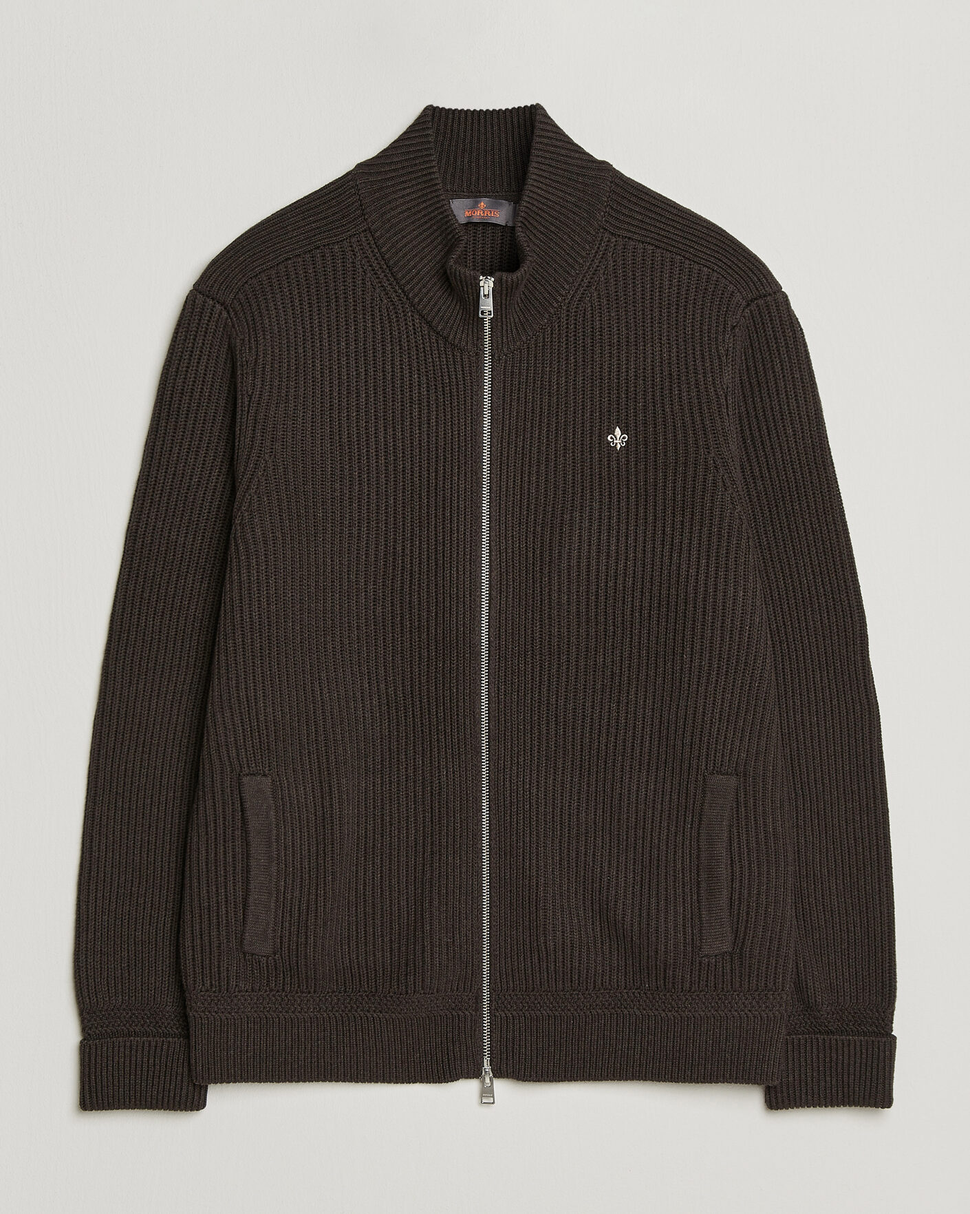 Men | Sweaters & Knitwear | Morris | Duncan Zip Cardigan Brown